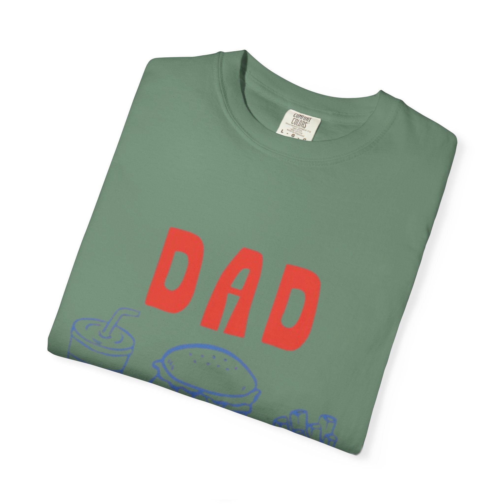 Dad Tax T-Shirt — Funny Father’s Day Tee with Burger, Fries & Drink Graphic