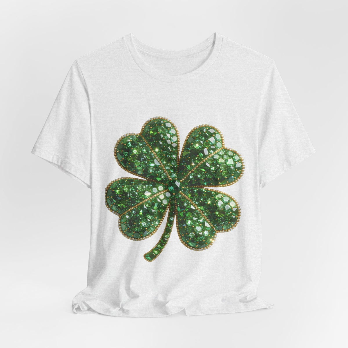 Shimmering Green Four-Leaf Clover T-Shirt — St. Patrick’s Day Lucky Tee