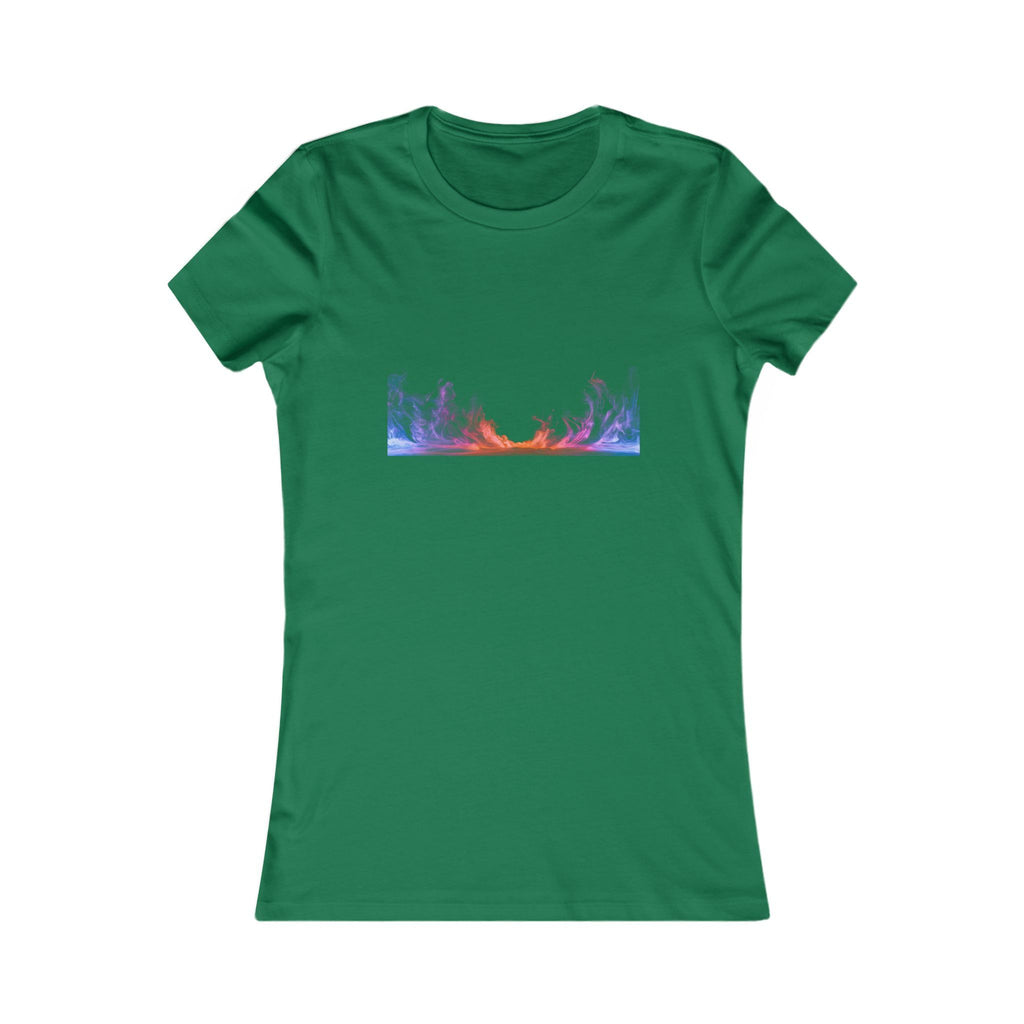 Women's Sunset Forest Tee — Pastel Mountain & Trees Graphic Shirt