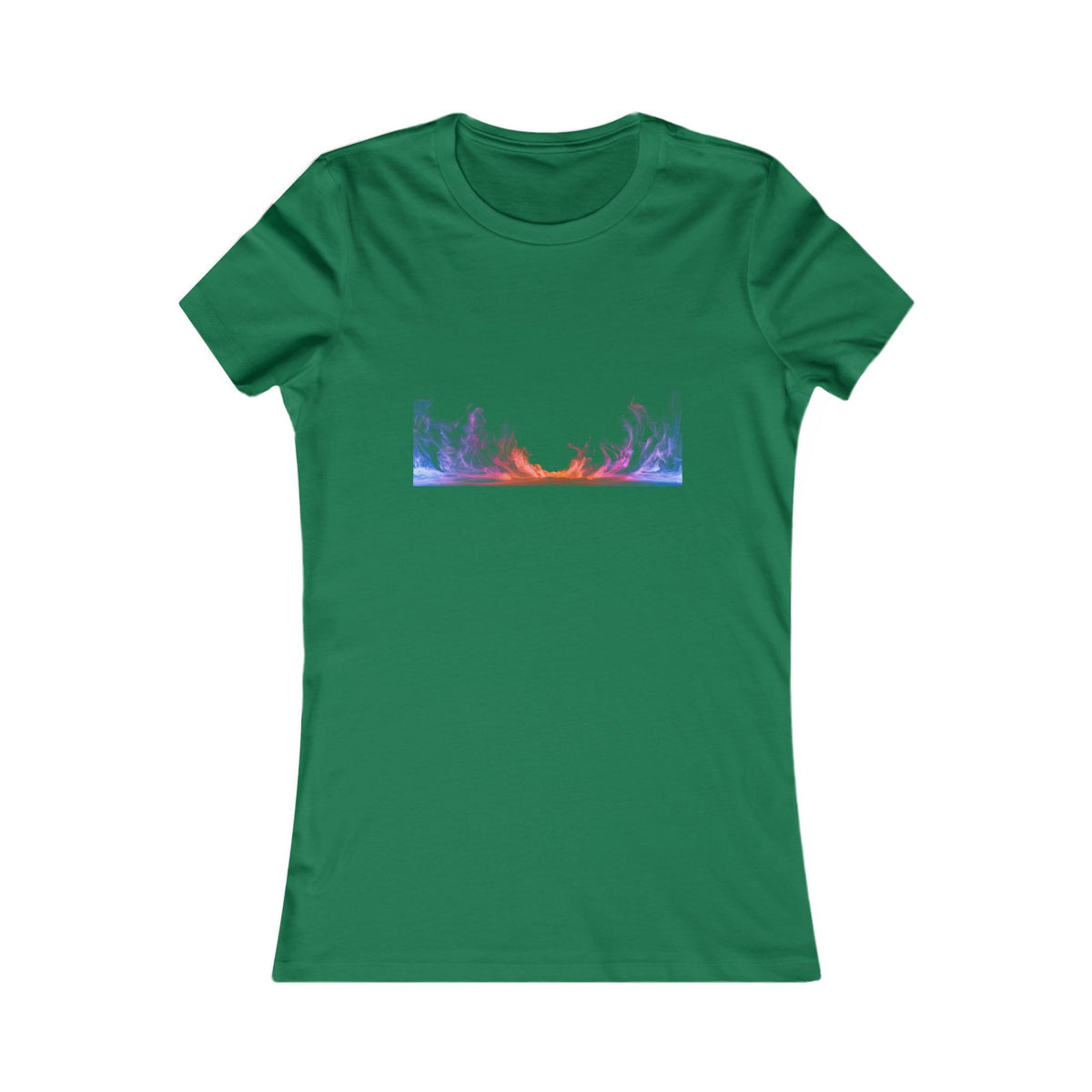Women's Sunset Forest Tee — Pastel Mountain & Trees Graphic Shirt