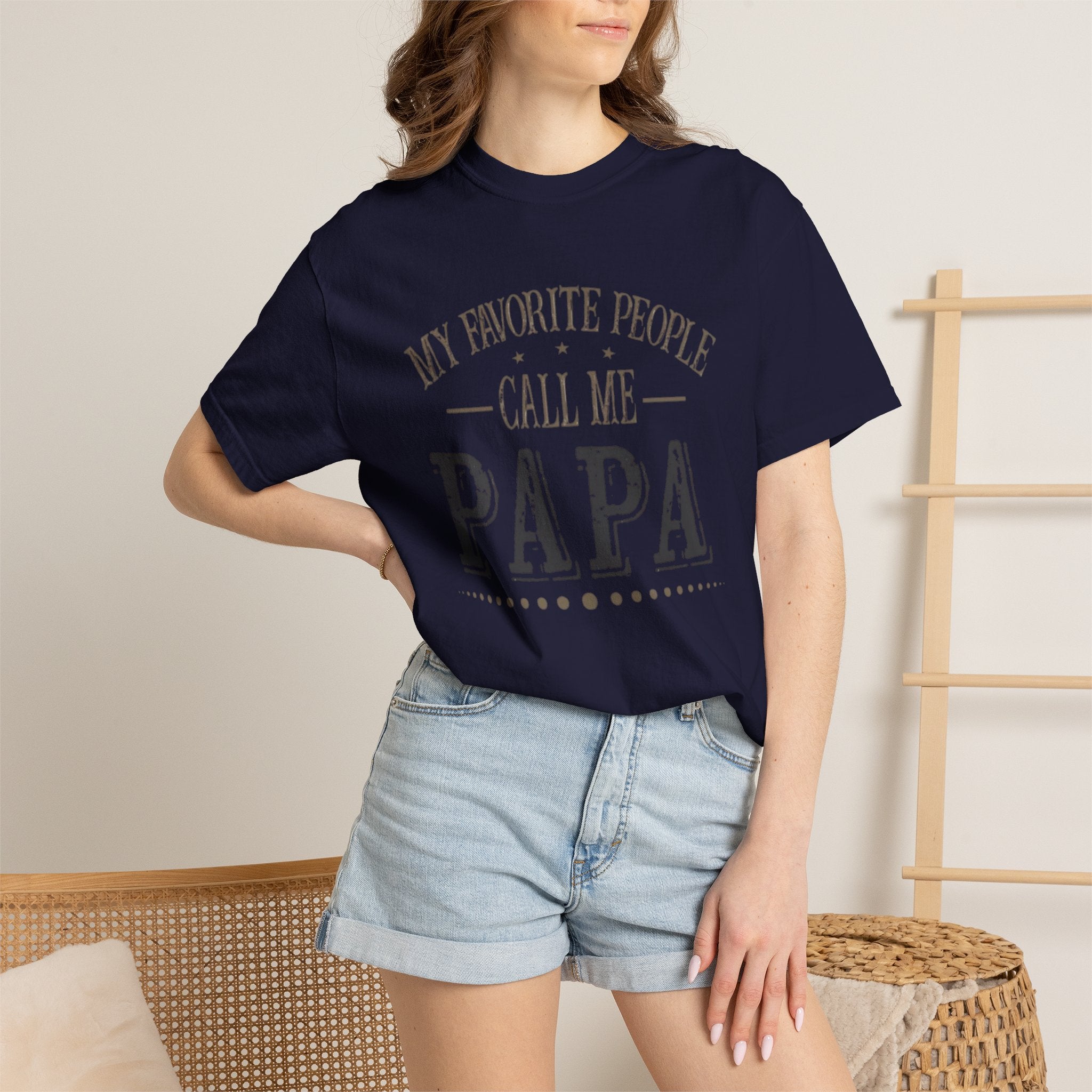 Papa T-Shirt – “My Favorite People Call Me Papa” Vintage Dad Tee