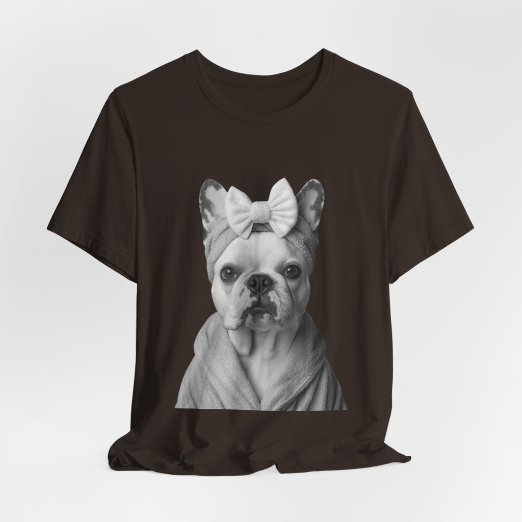 French Bulldog Portrait Tee — Cute Bow Dog Graphic T-Shirt