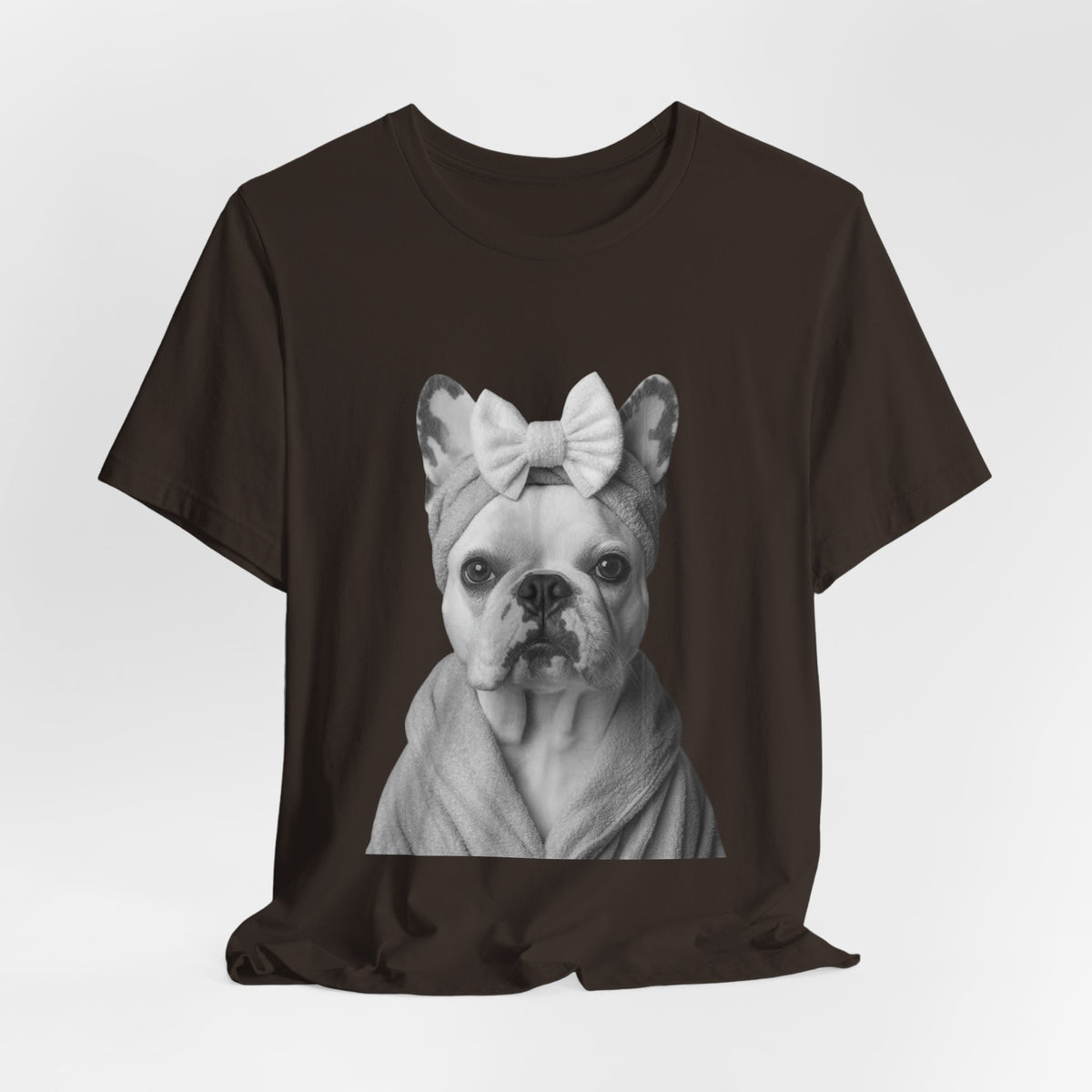 French Bulldog Portrait Tee — Cute Bow Dog Graphic T-Shirt