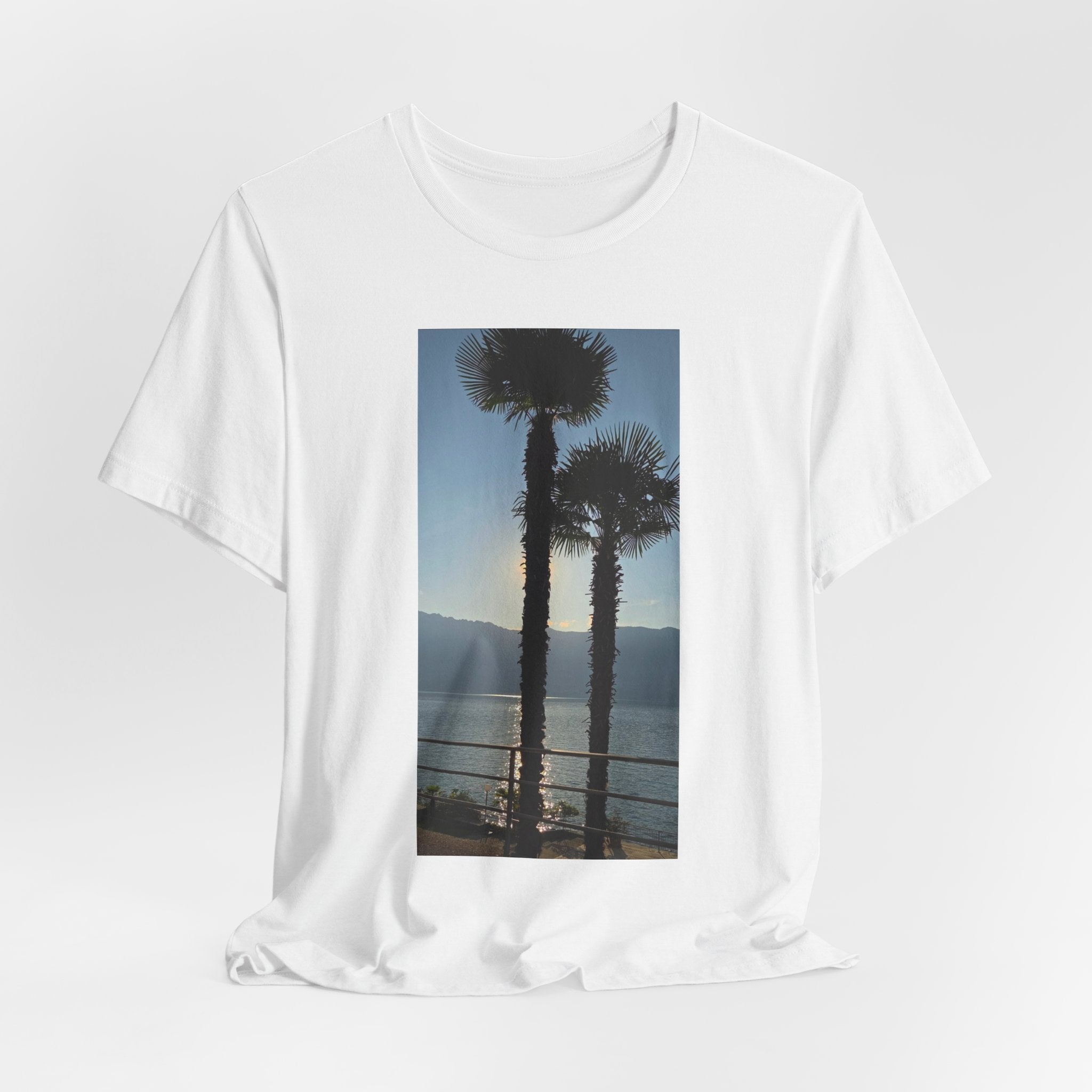 Palm Trees Sunset T‑Shirt — Coastal Photo Tee