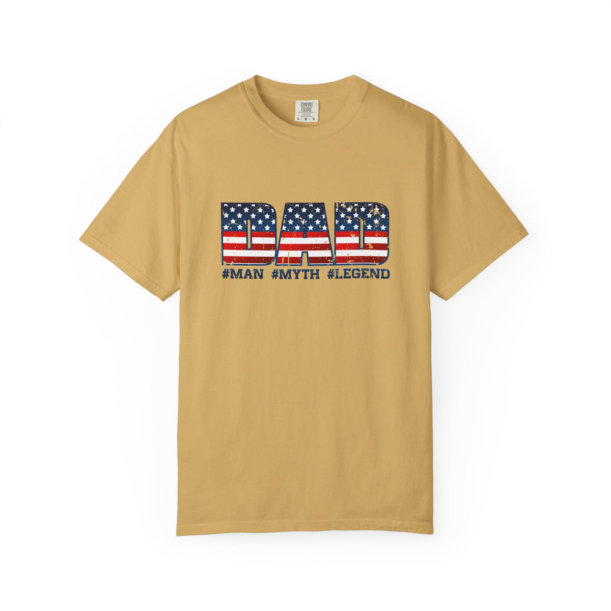 Dad Patriotic T-Shirt - "DAD" American Flag Design (#Man #Myth #Legend)