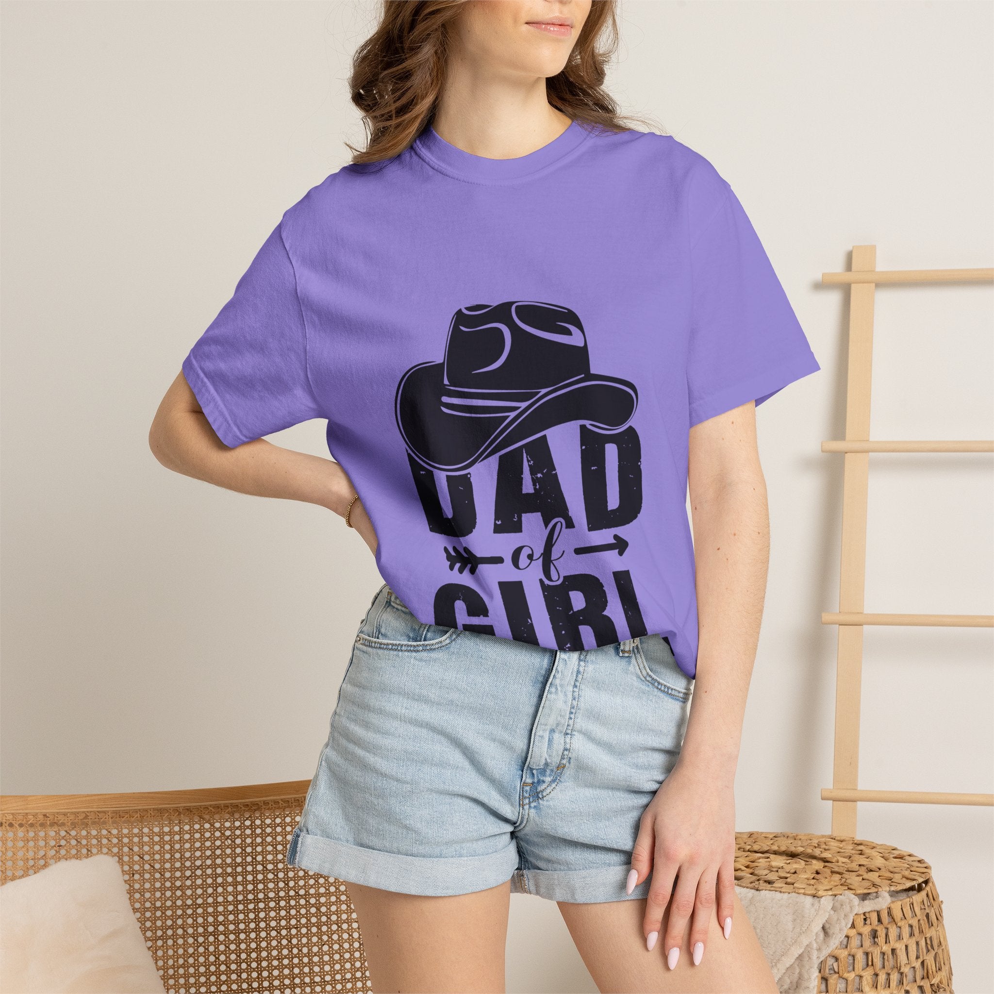 Dad of Girl T-Shirt — Cowboy Hat Father of Daughter Tee