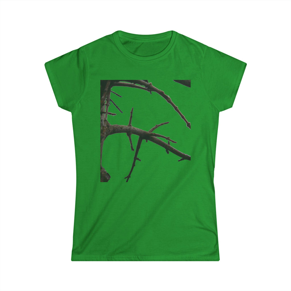 Women's Tee — Minimal Black Thorn Branch Graphic