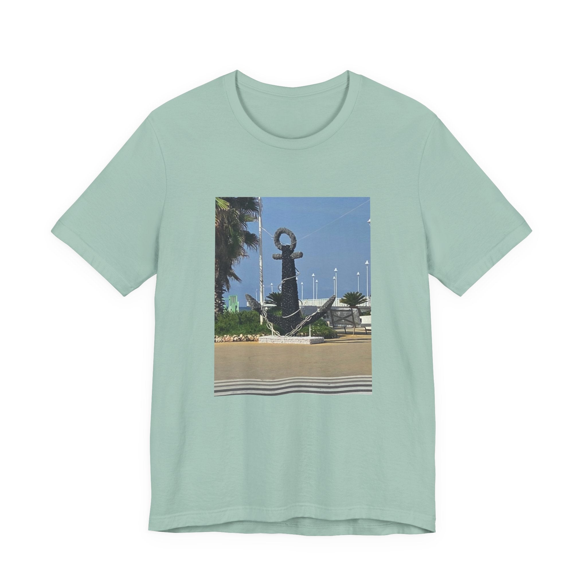 Anchor Statue Photo Tee — Coastal Nautical T-Shirt