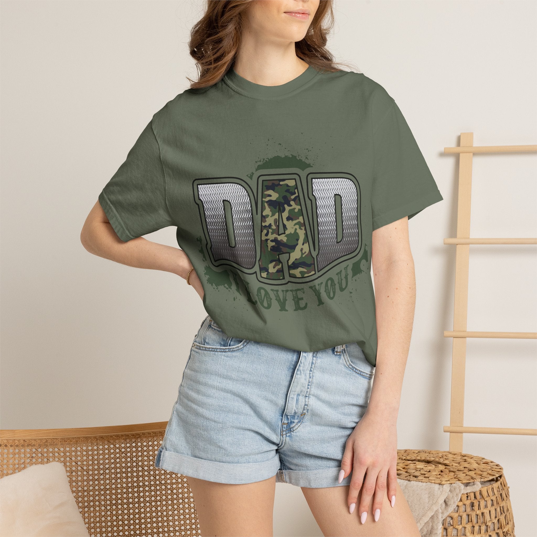 Dad I Love You Camo Graphic T-Shirt