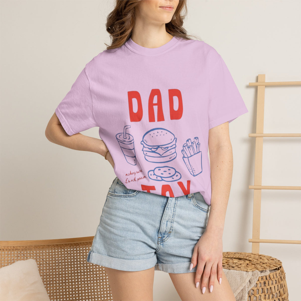 Dad Tax T-Shirt — Funny Father’s Day Tee with Burger, Fries & Drink Graphic