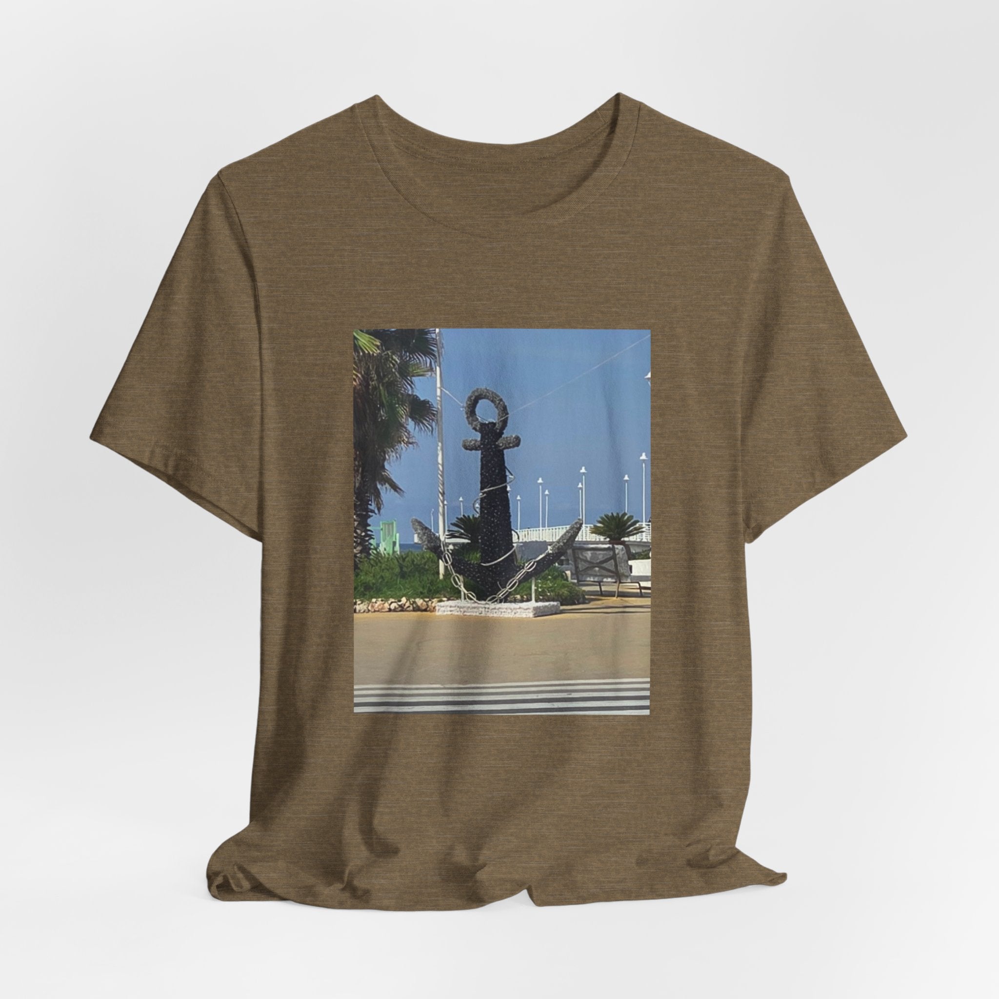 Anchor Statue Photo Tee — Coastal Nautical T-Shirt