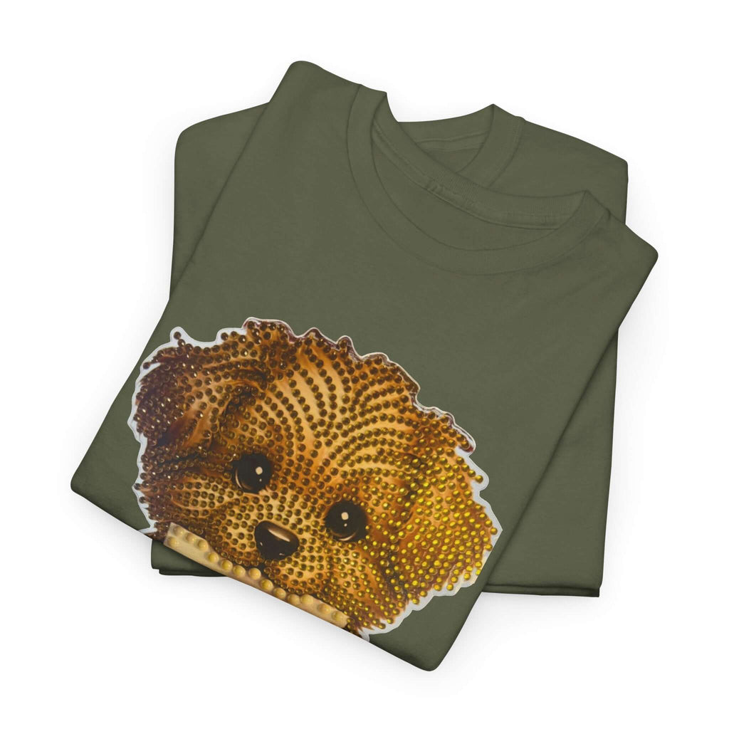 Puppy Love T‑Shirt — Cute Brown Puppy Holding Heart Tee (I Love You)