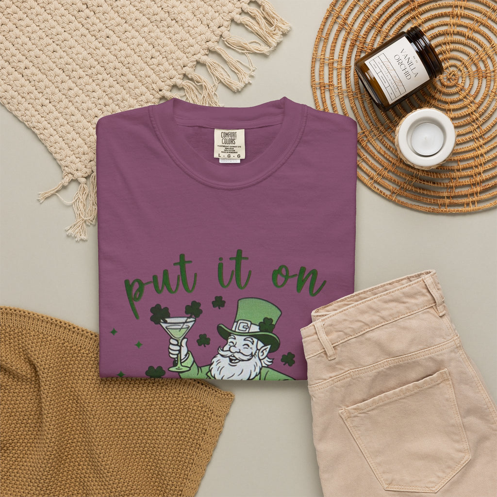 St. Patrick's Day Leprechaun Cocktail T-Shirt — "Put It On Leprechaun's Tab"