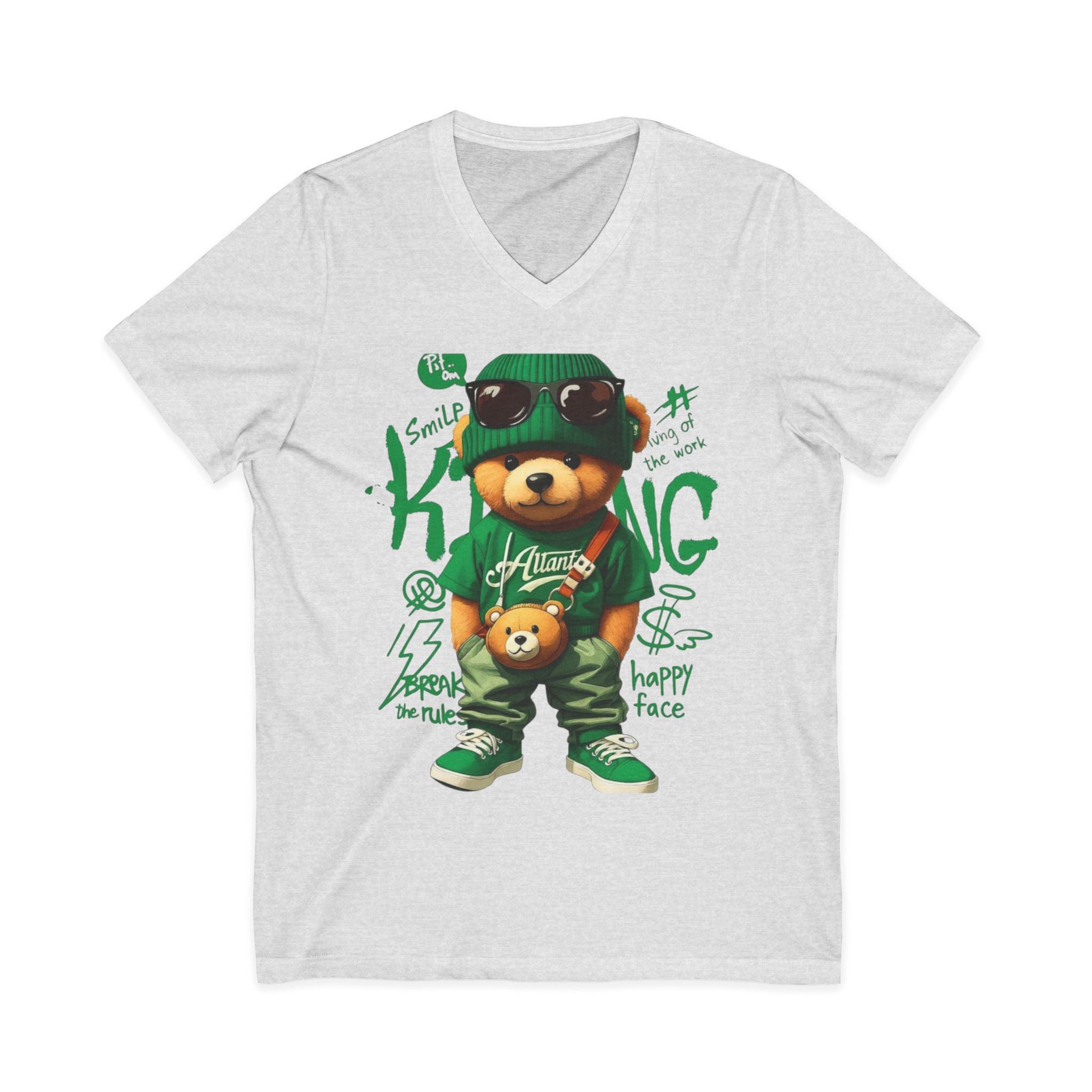 Cotton Teddy Bear V-Neck Tee