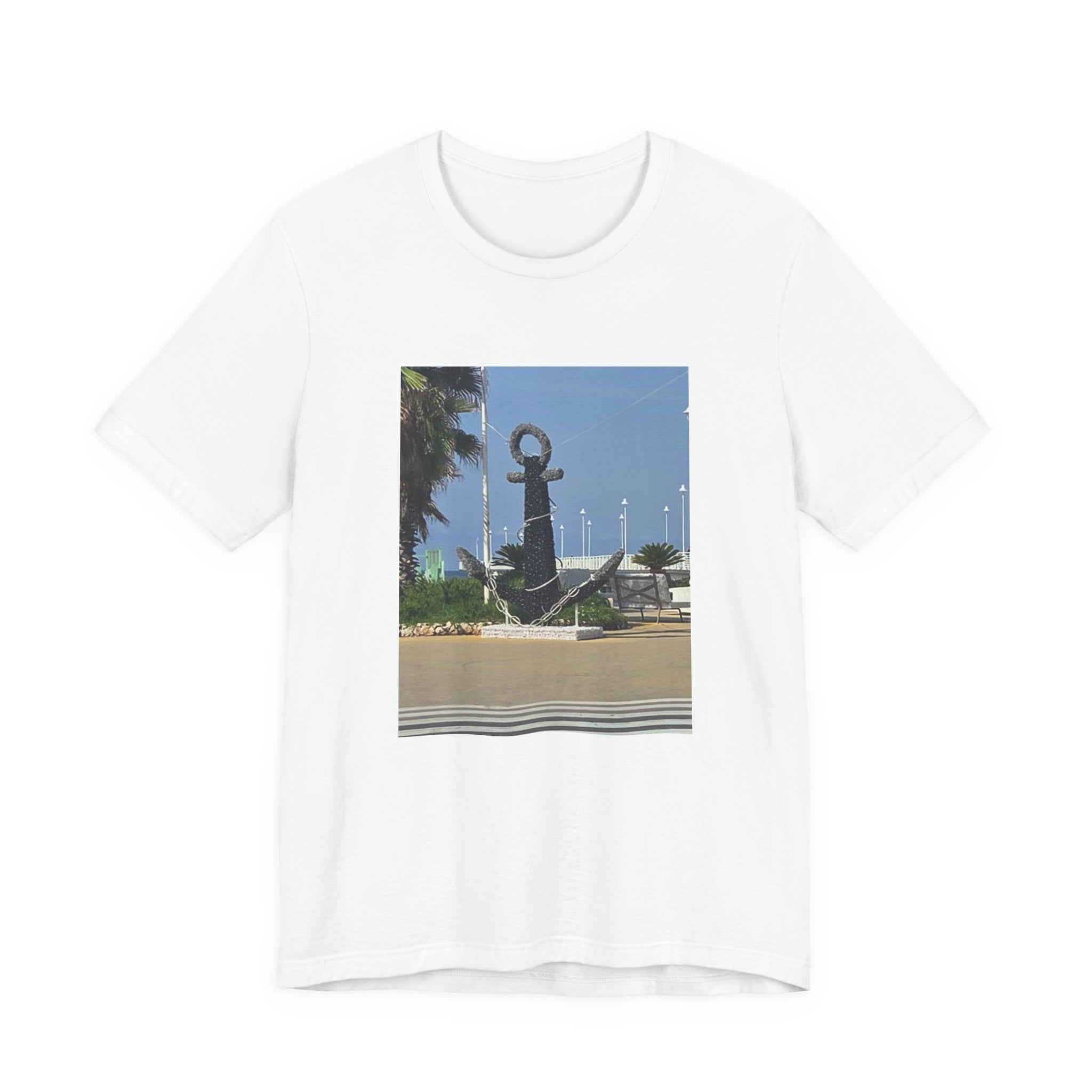 Anchor Statue Photo Tee — Coastal Nautical T-Shirt
