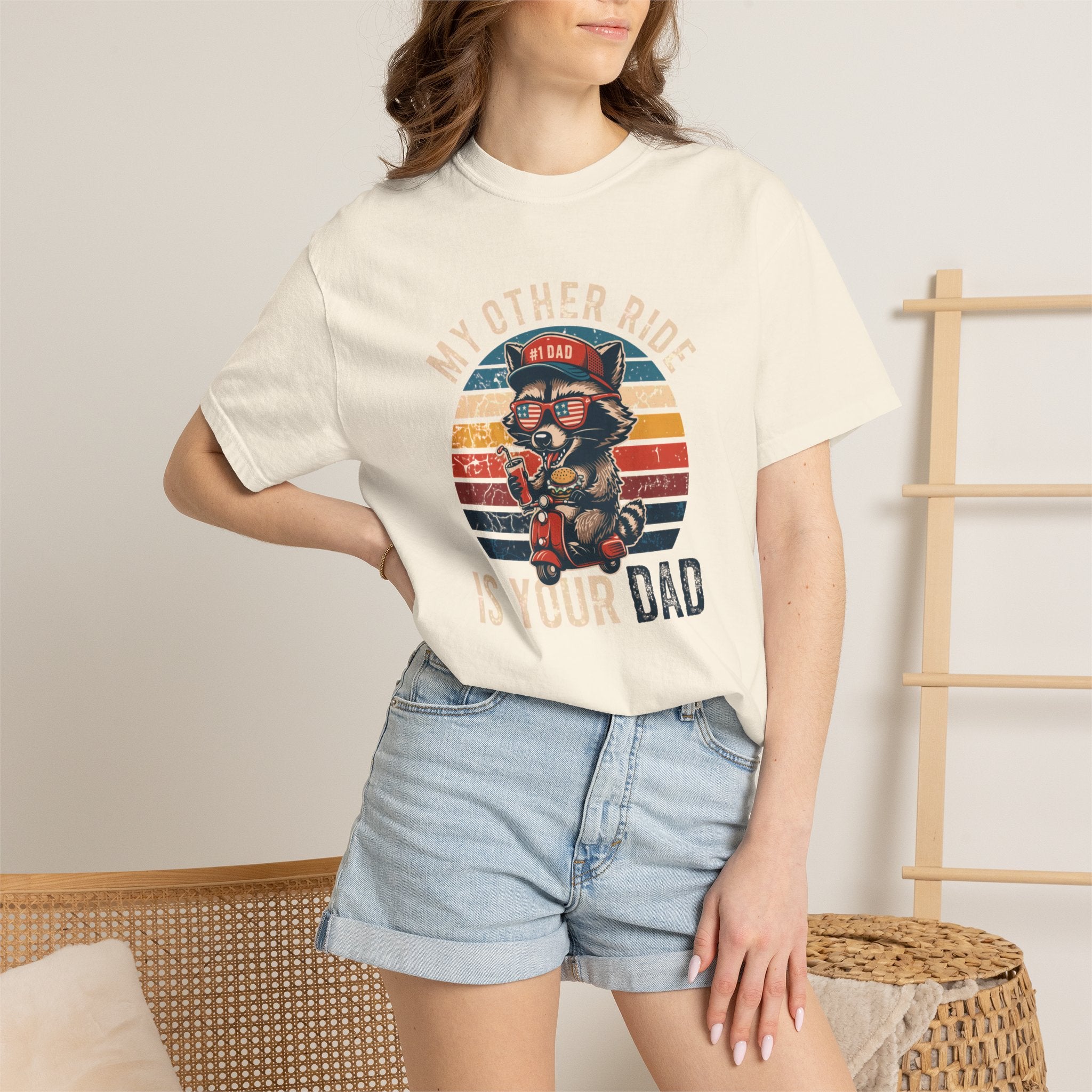 My Other Ride Is Your Dad T-Shirt — Cute Motorcycle Puppy Graphic Tee for Dad, Father's Day Gift
