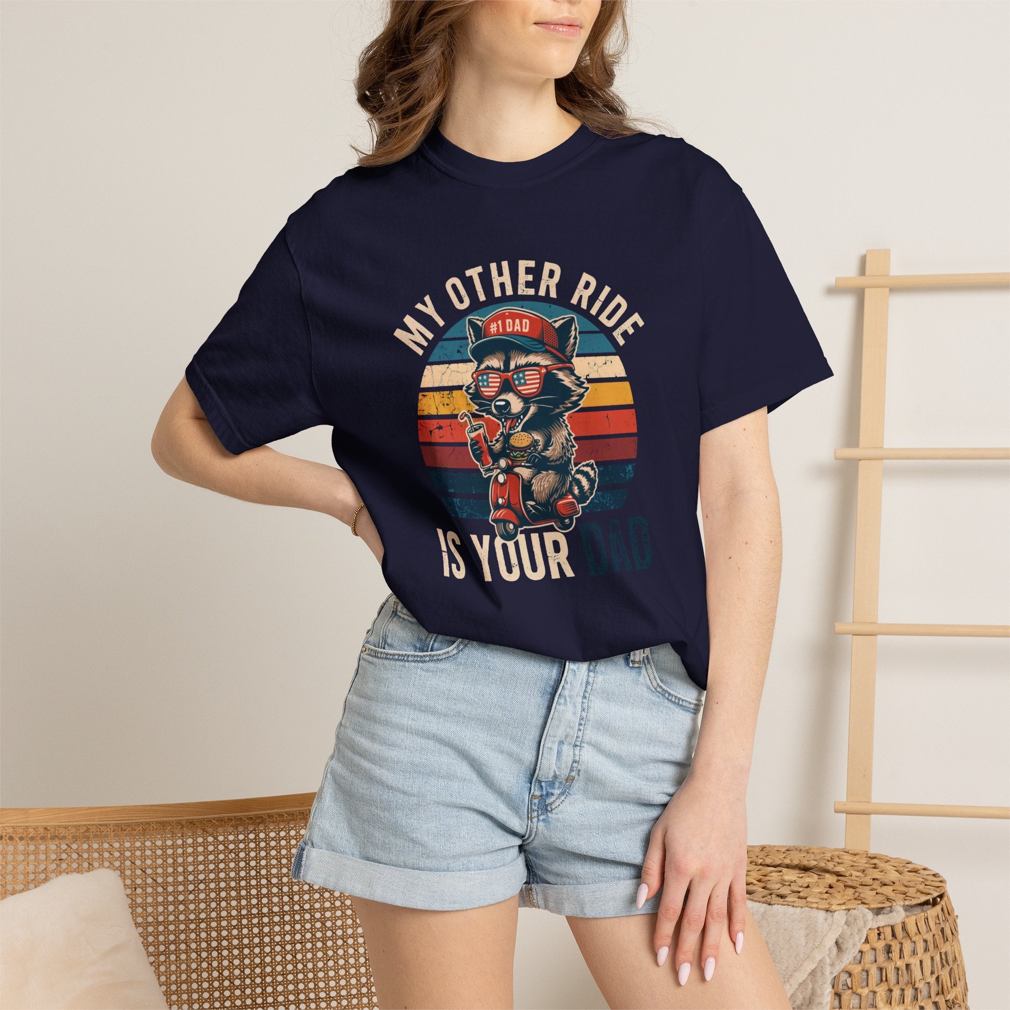 My Other Ride Is Your Dad T-Shirt — Cute Motorcycle Puppy Graphic Tee for Dad, Father's Day Gift
