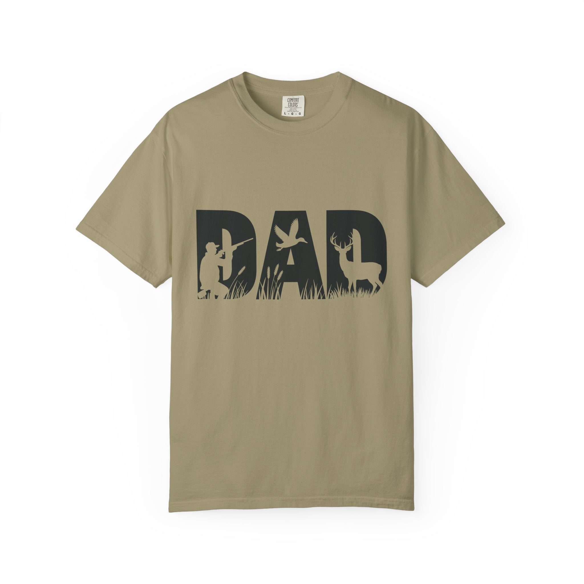 Dad Silhouette Nature T-Shirt — 'DAD' Deer & Camper Outdoor Graphic Tee