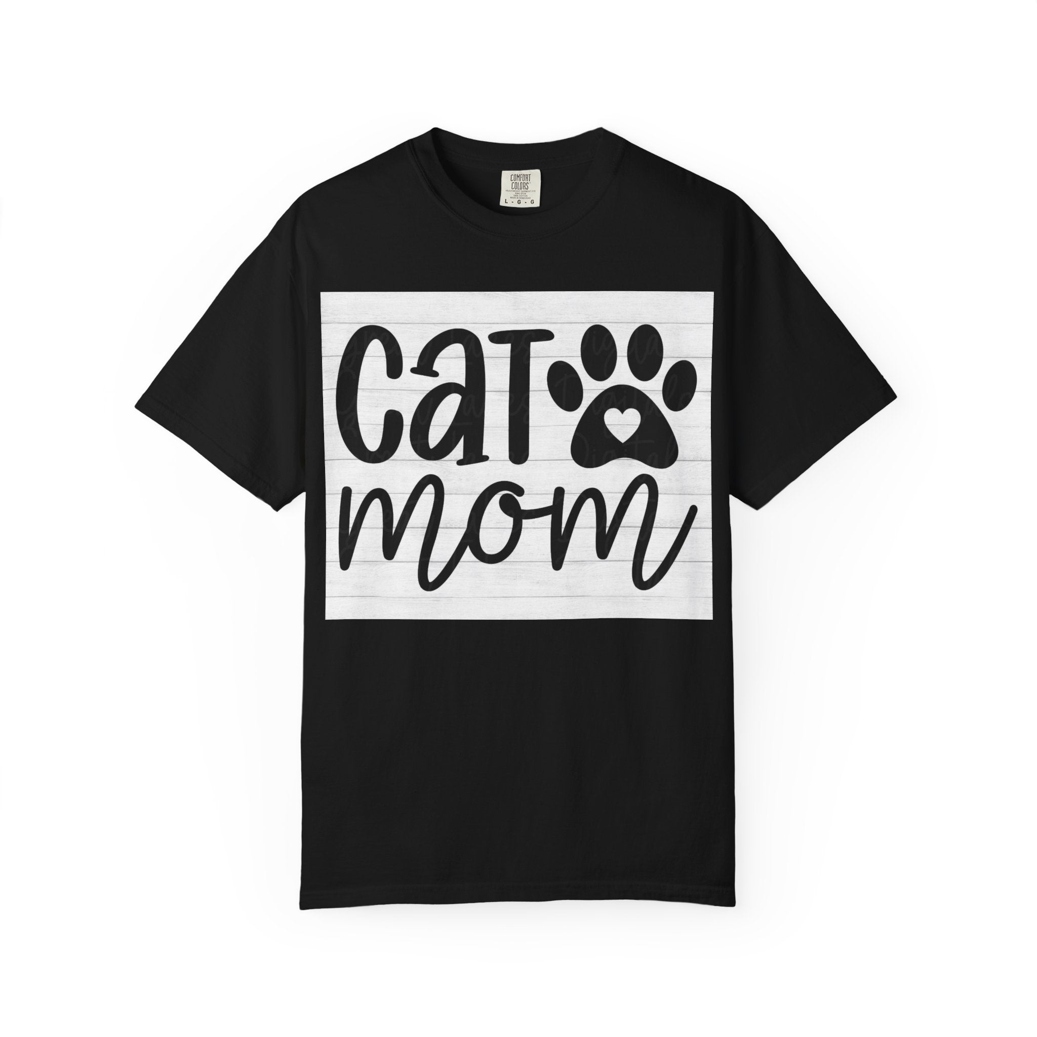 Garment-Dyed Cat Mom Tee