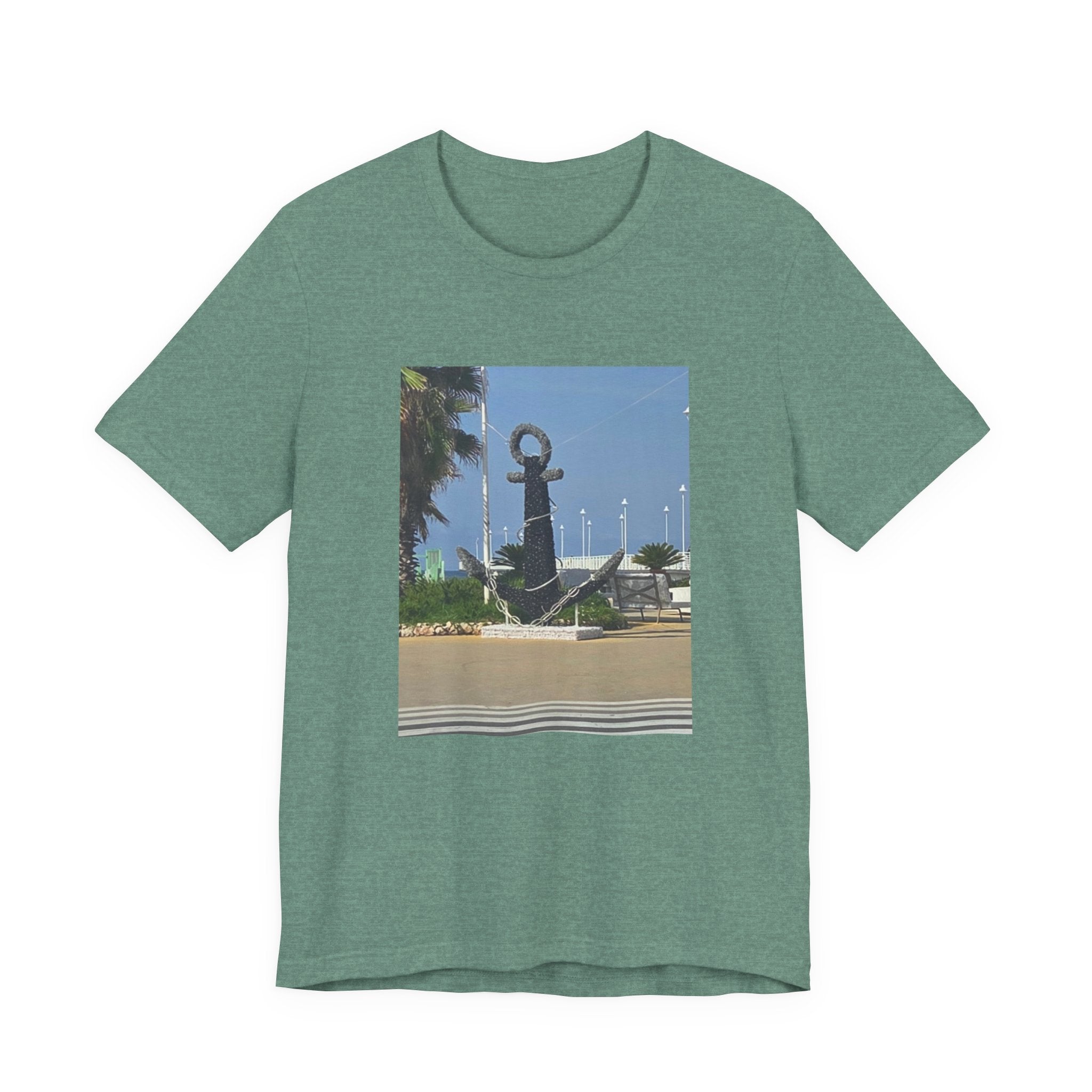 Anchor Statue Photo Tee — Coastal Nautical T-Shirt