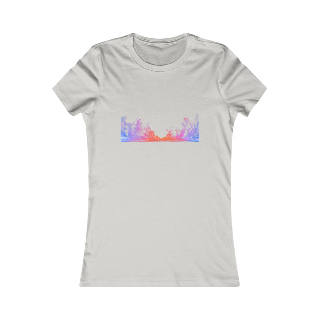 Women's Sunset Forest Tee — Pastel Mountain & Trees Graphic Shirt