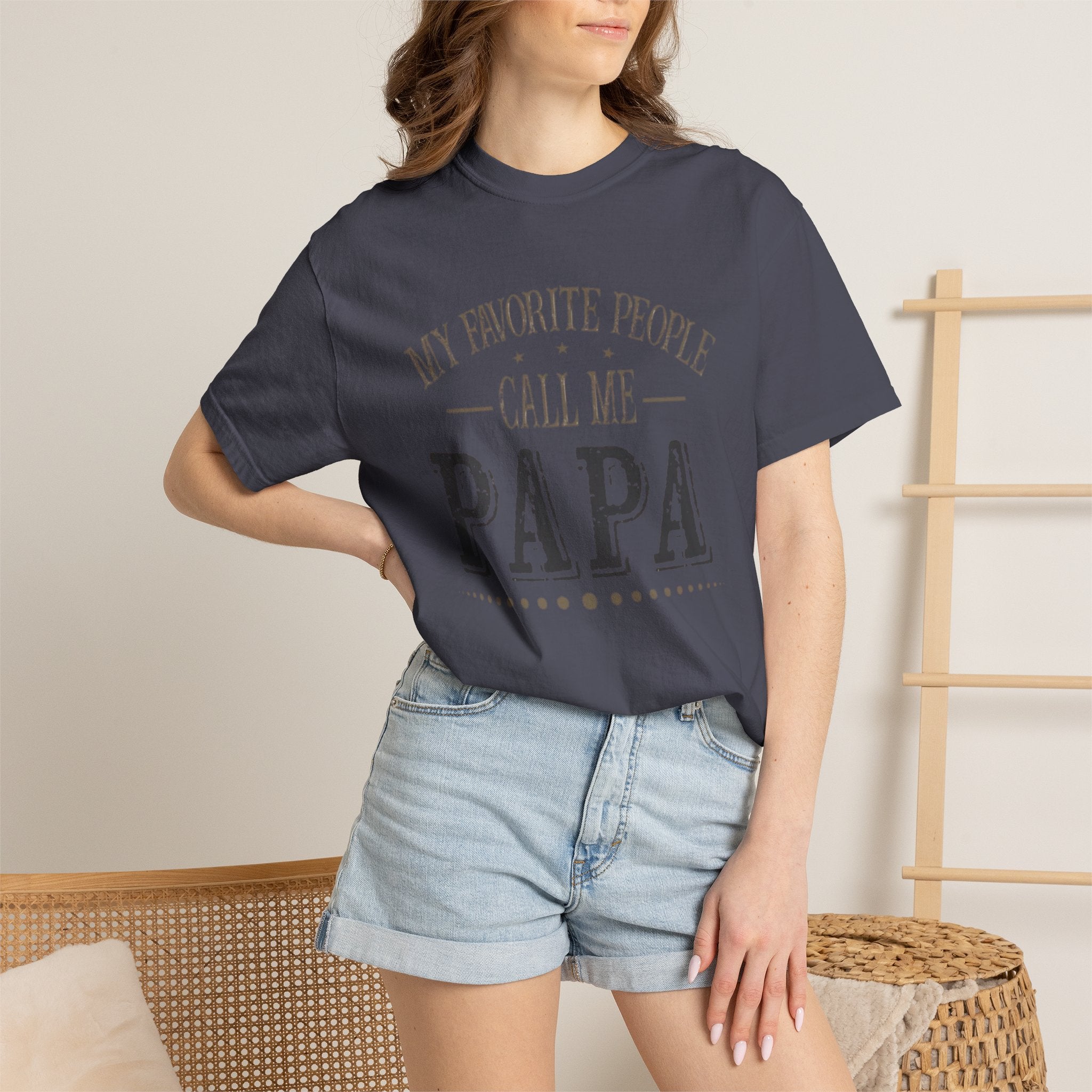 Papa T-Shirt – “My Favorite People Call Me Papa” Vintage Dad Tee