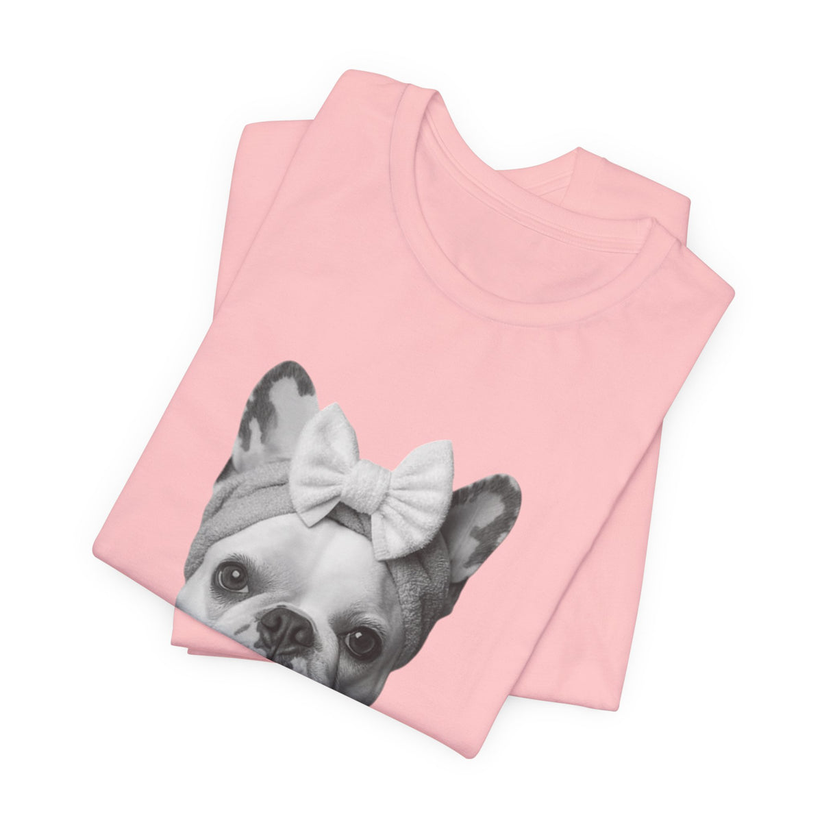 French Bulldog Portrait Tee — Cute Bow Dog Graphic T-Shirt