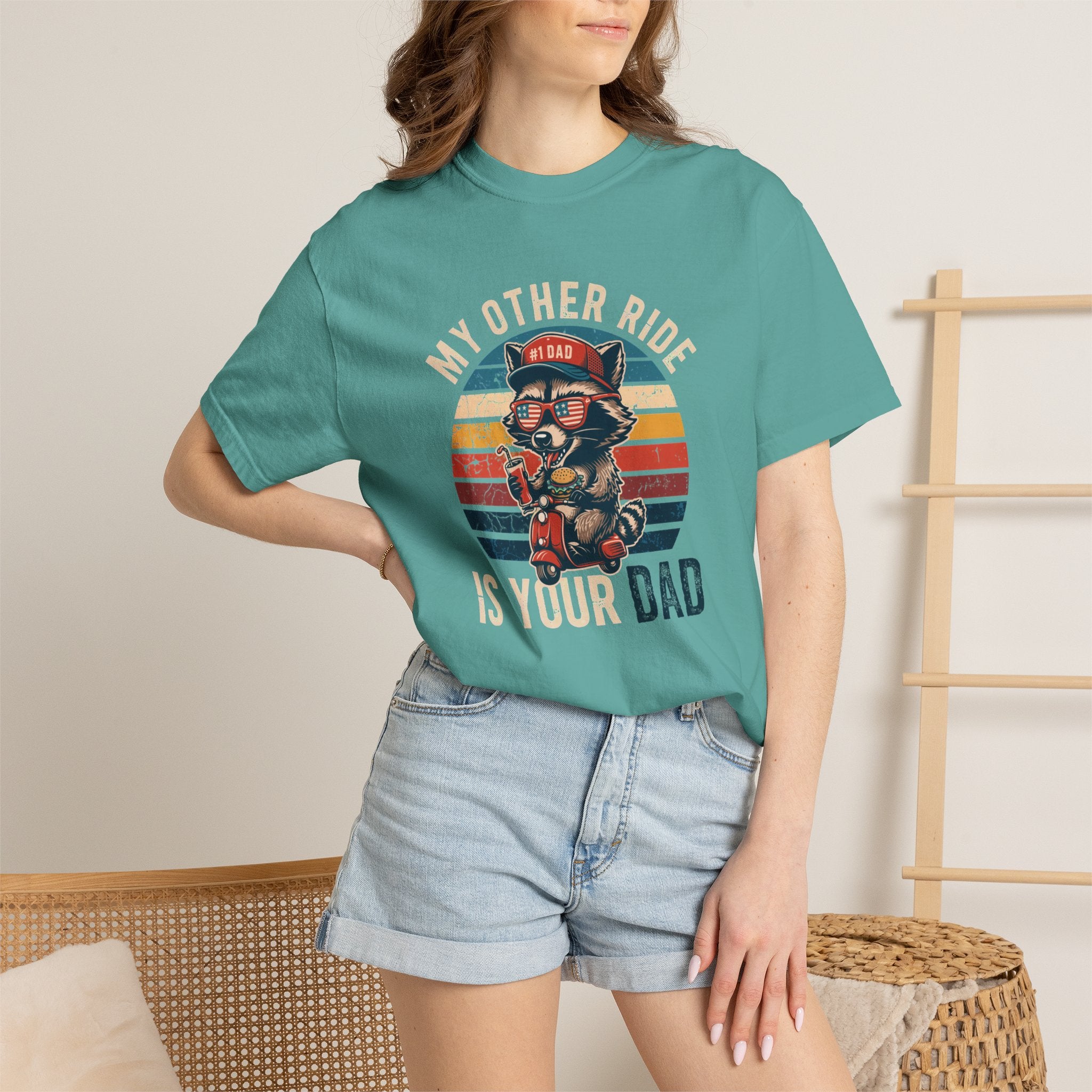 My Other Ride Is Your Dad T-Shirt — Cute Motorcycle Puppy Graphic Tee for Dad, Father's Day Gift
