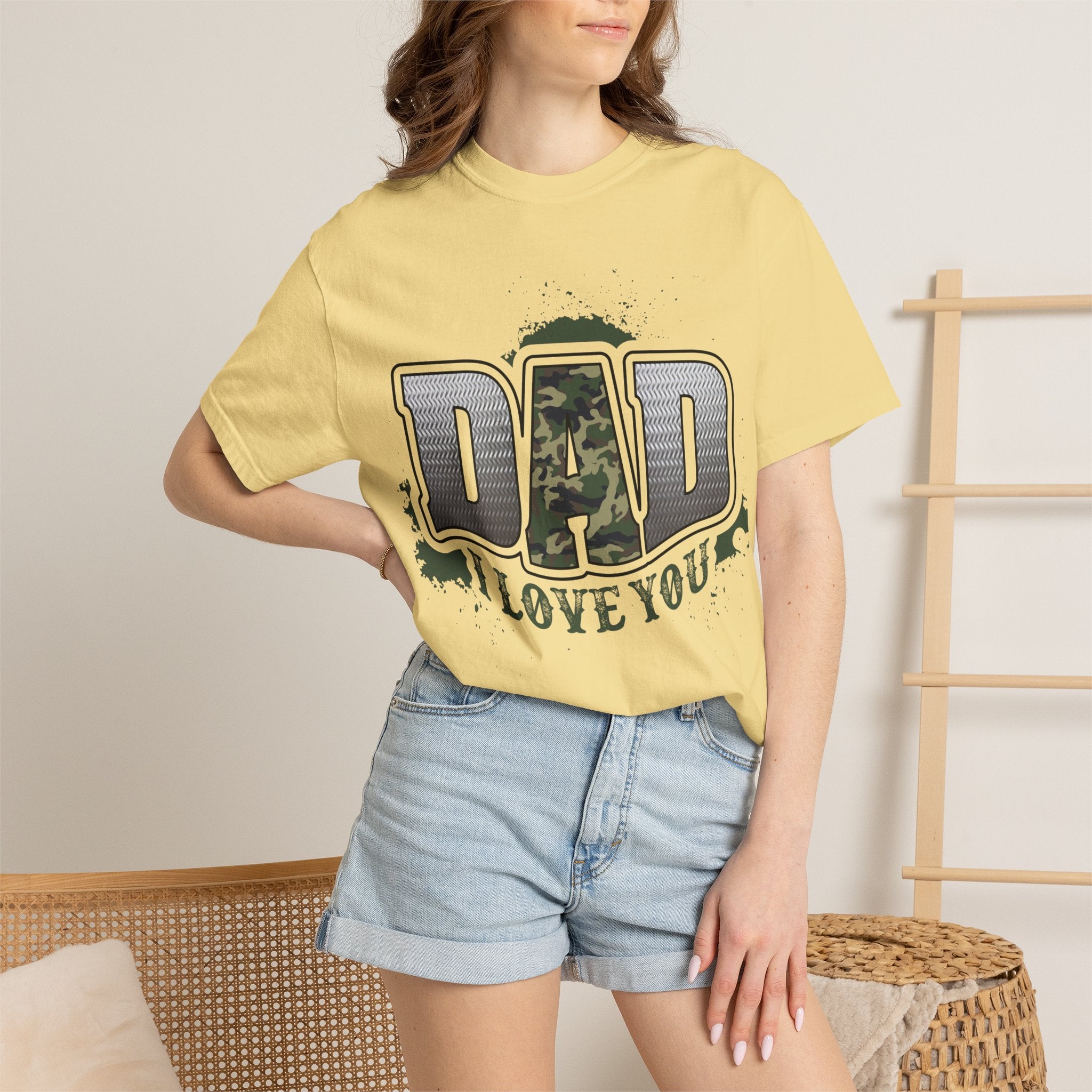 Dad I Love You Camo Graphic T-Shirt