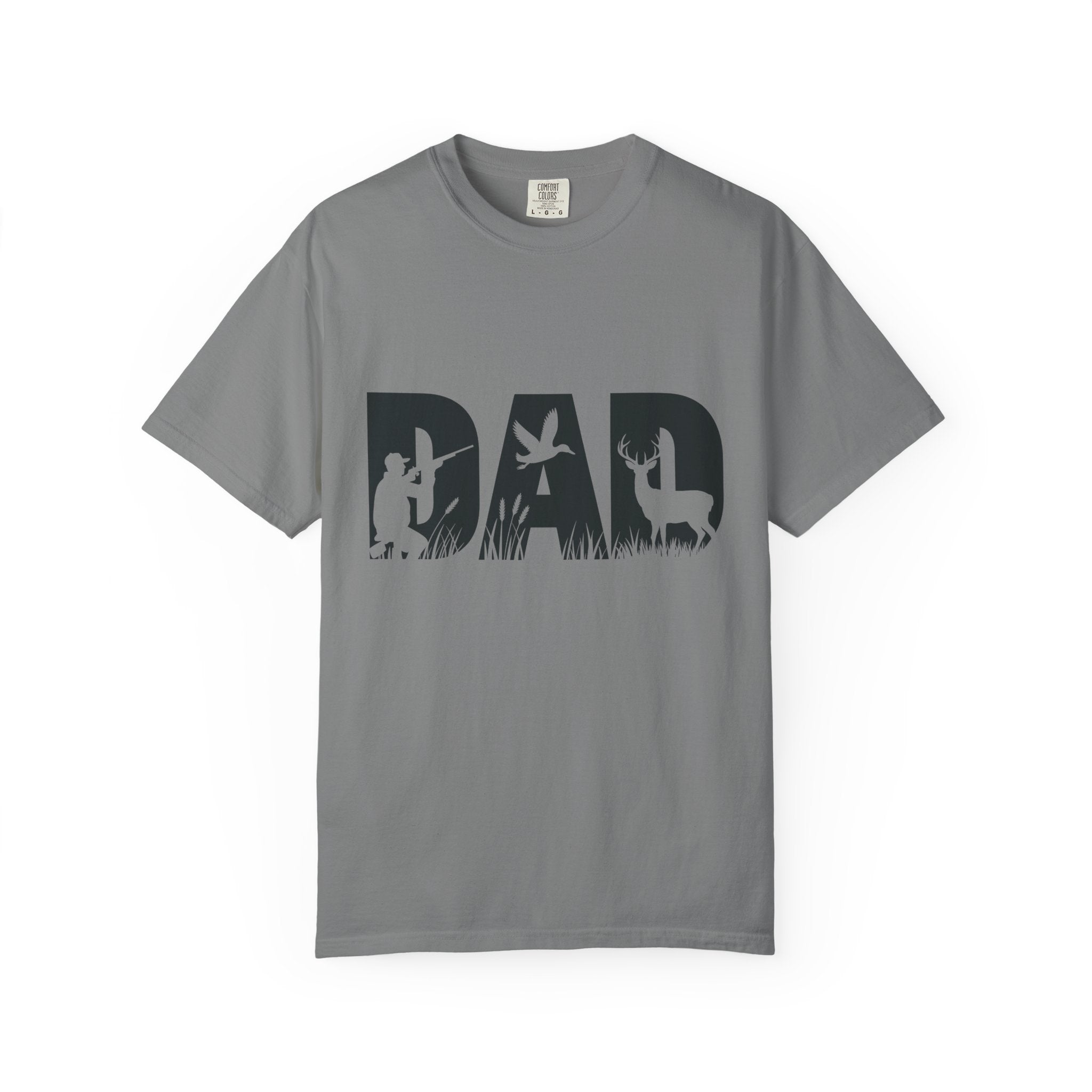 Dad Silhouette Nature T-Shirt — 'DAD' Deer & Camper Outdoor Graphic Tee