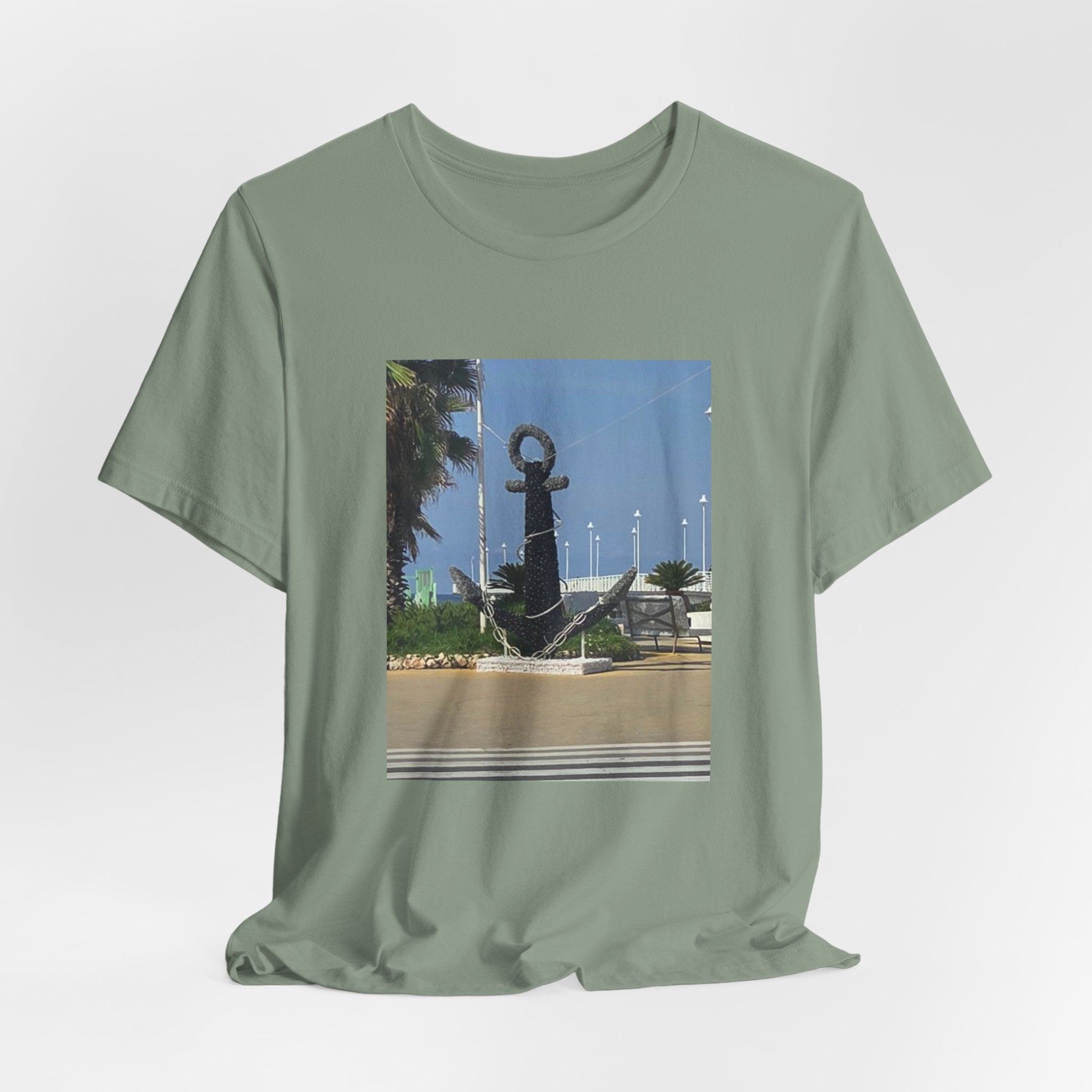 Anchor Statue Photo Tee — Coastal Nautical T-Shirt
