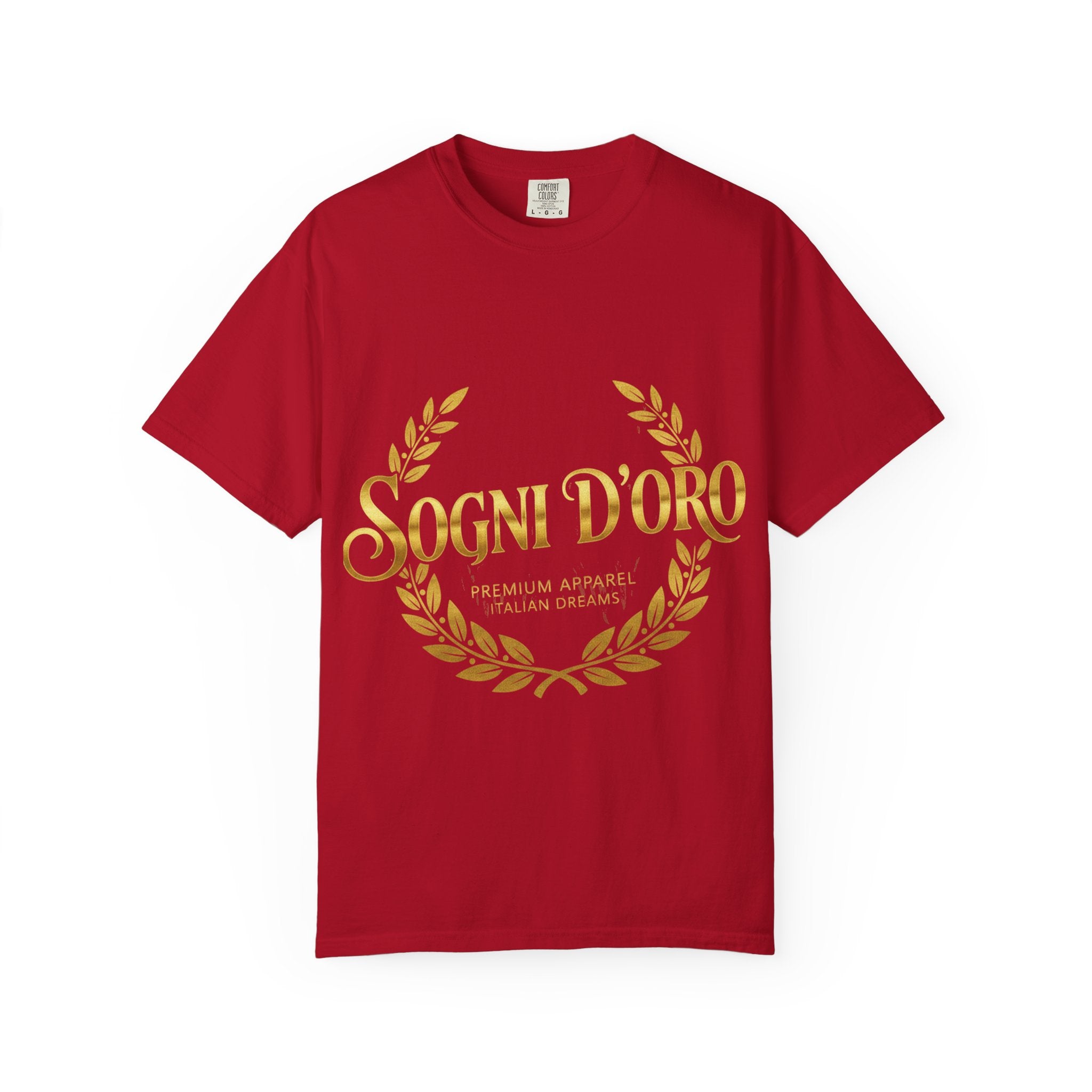 Sogni D'Oro T-Shirt — Italian 'Sogni D'Oro' Gold Laurel Graphic Tee