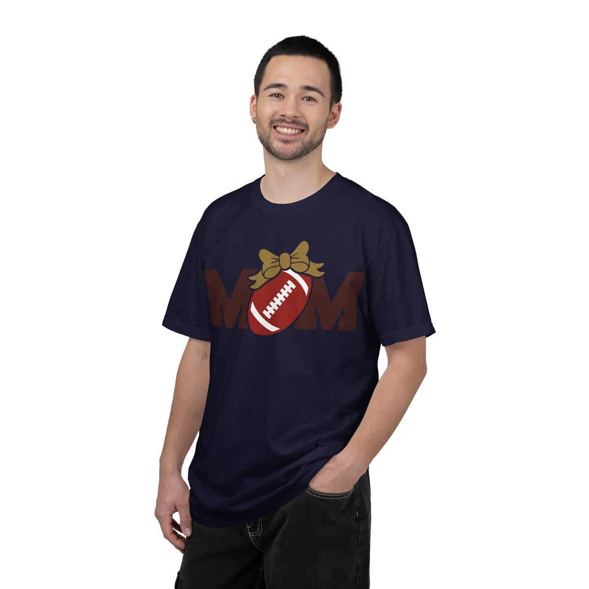 Mom Football T-Shirt — Cute Bow Mama Tee for Game Day