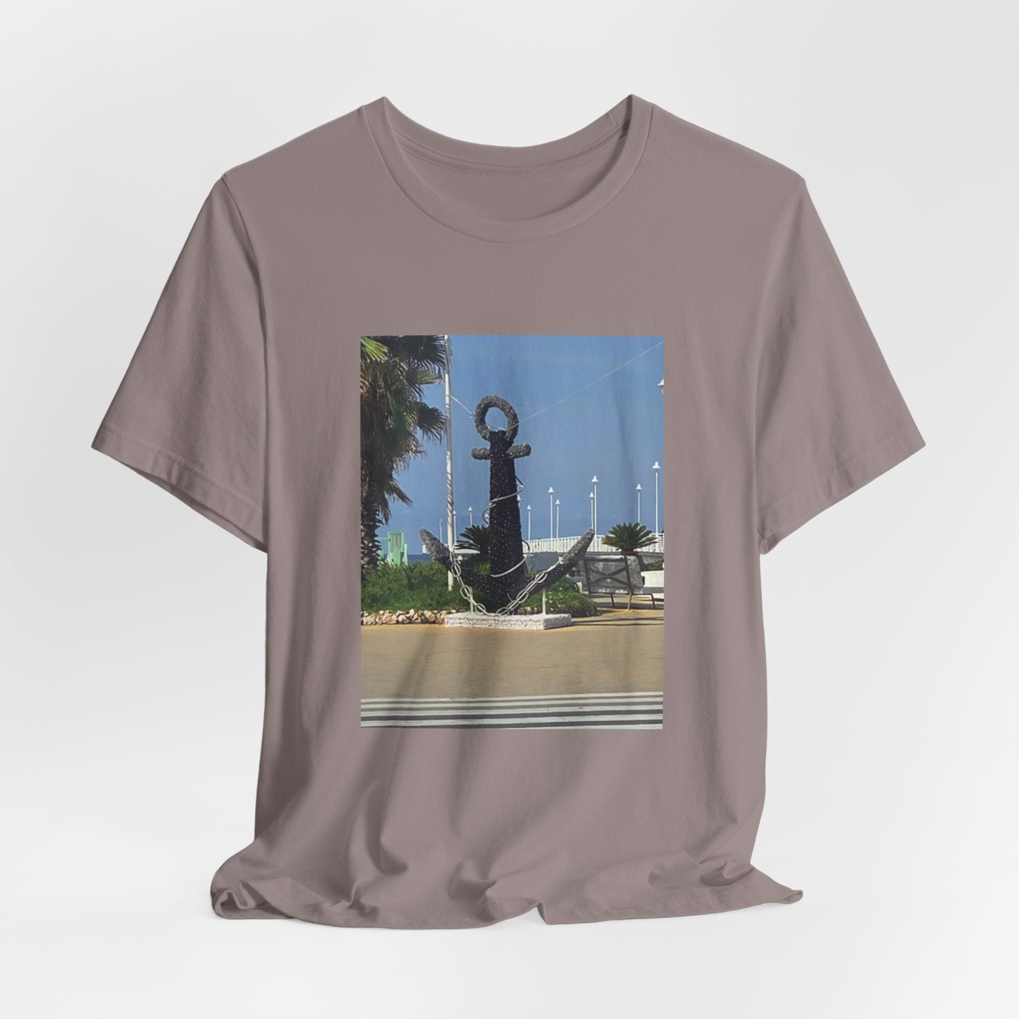 Anchor Statue Photo Tee — Coastal Nautical T-Shirt