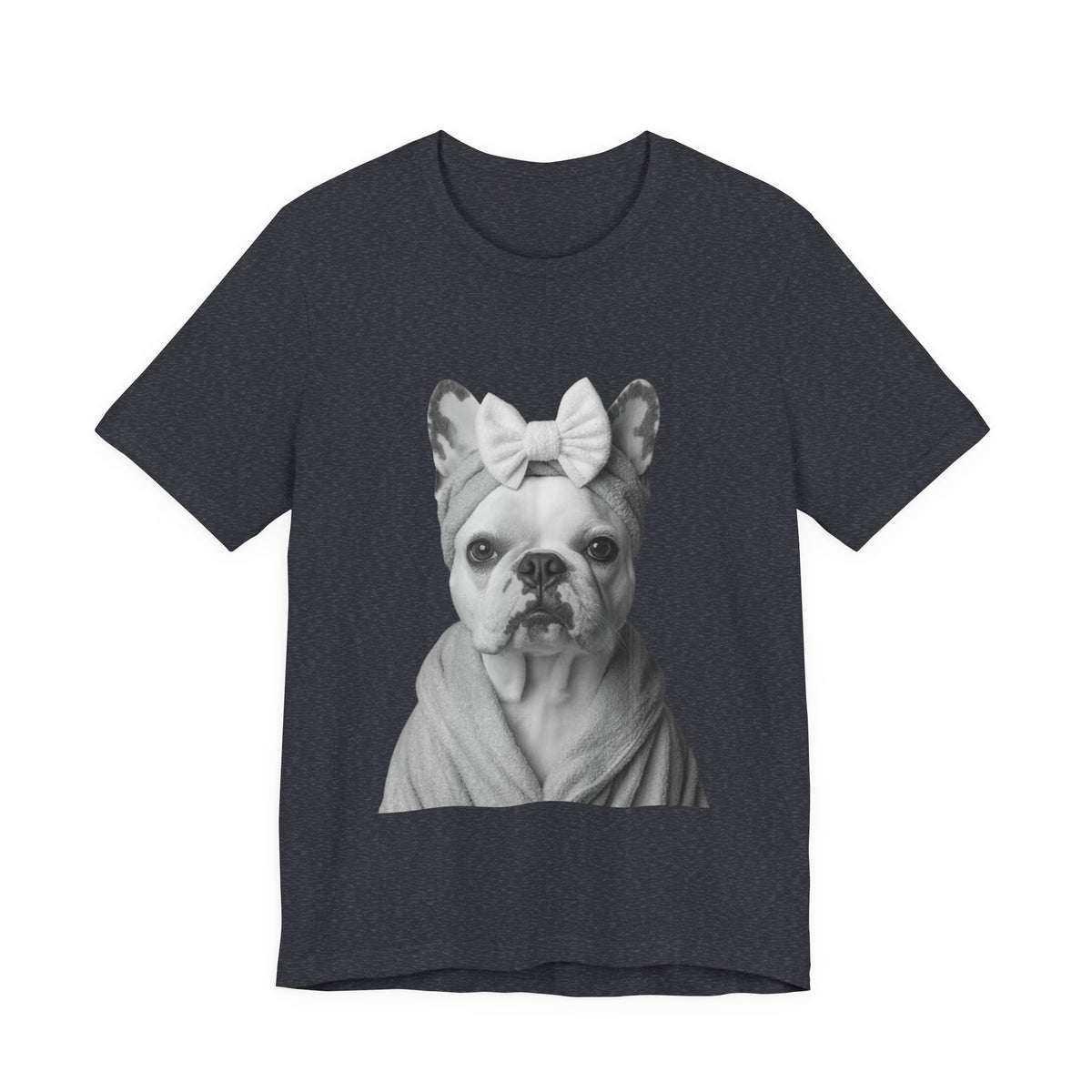 French Bulldog Portrait Tee — Cute Bow Dog Graphic T-Shirt