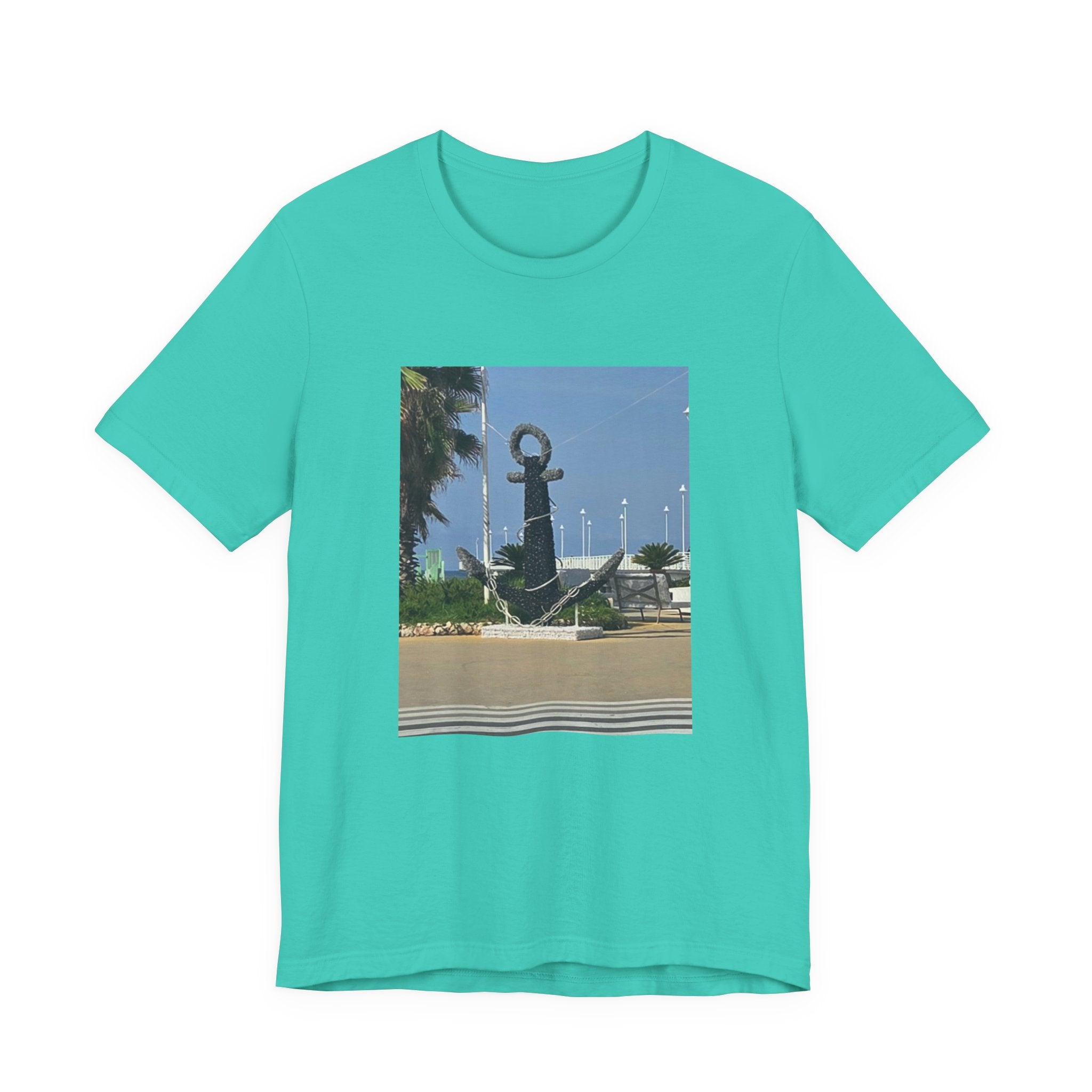 Anchor Statue Photo Tee — Coastal Nautical T-Shirt