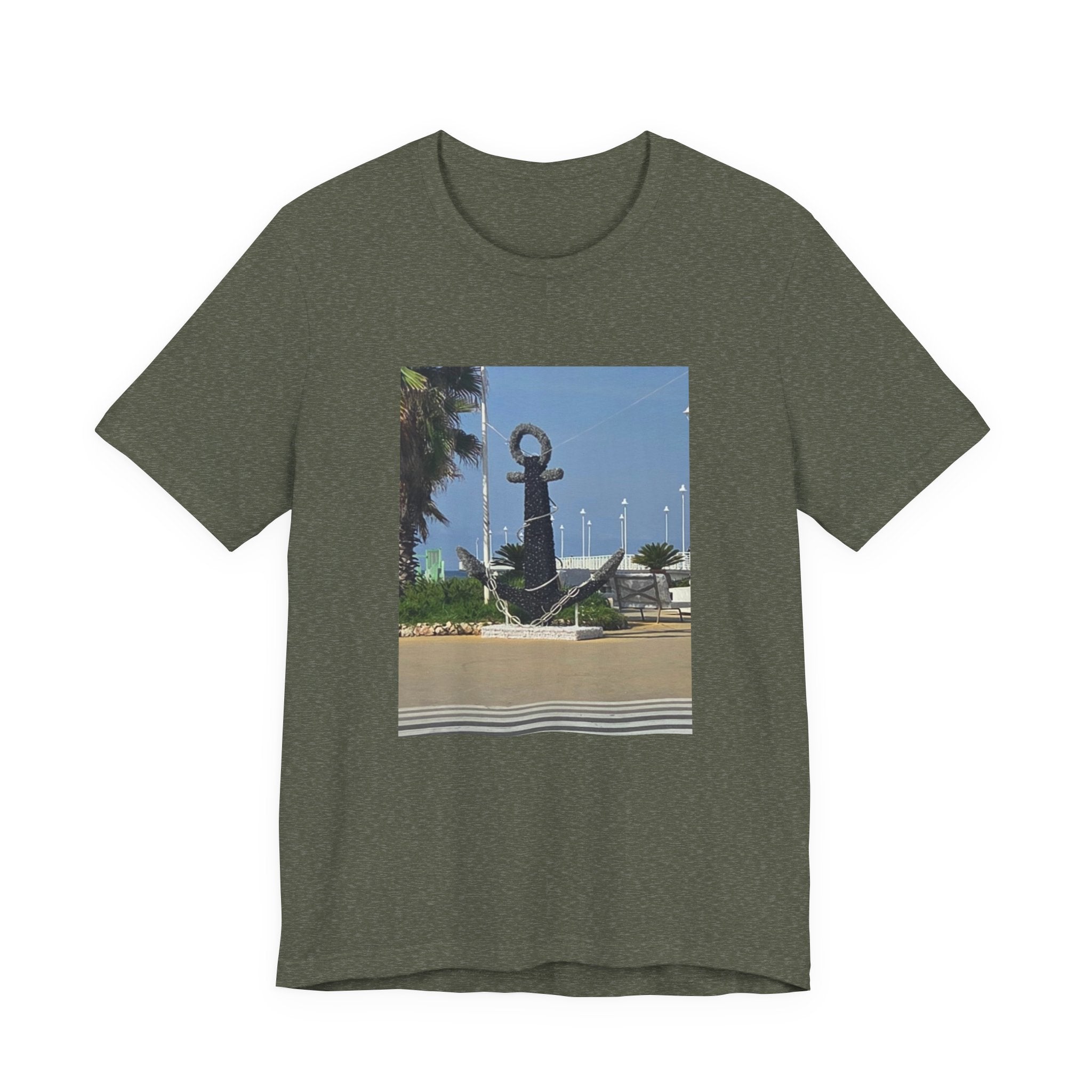 Anchor Statue Photo Tee — Coastal Nautical T-Shirt