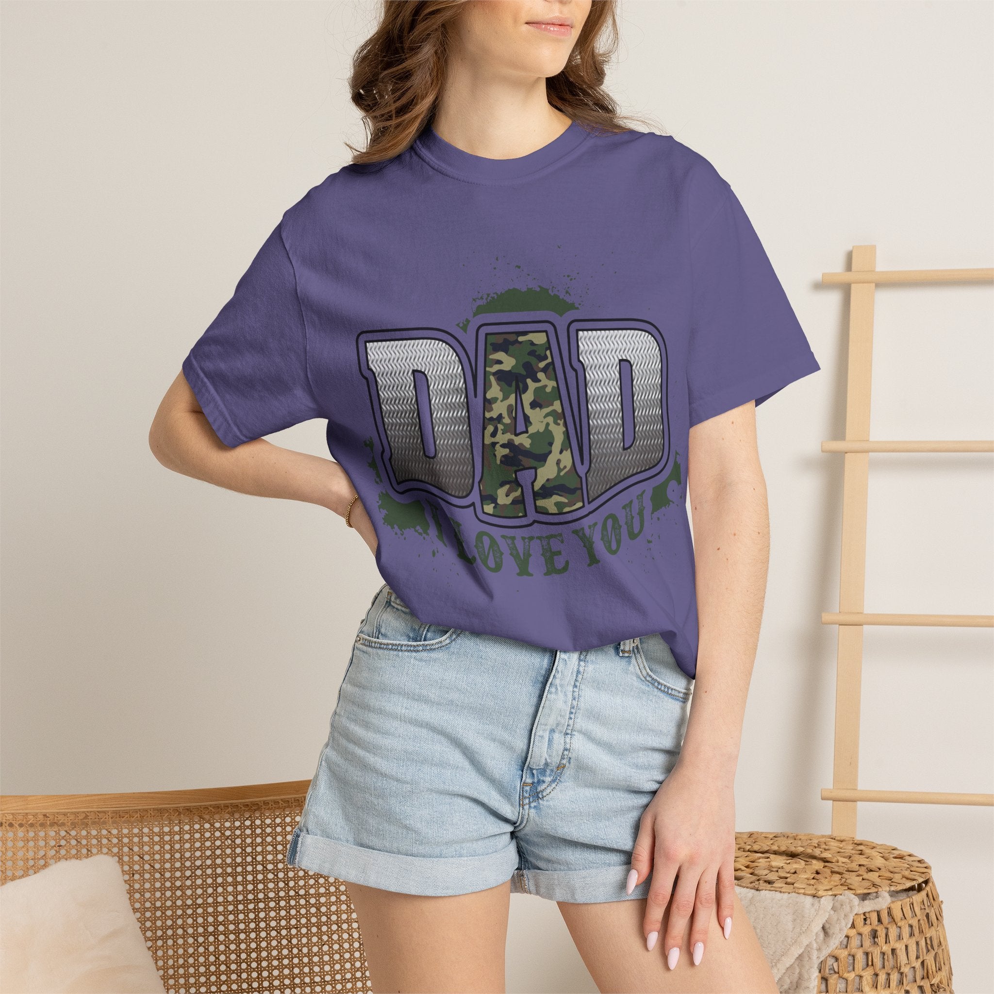 Dad I Love You Camo Graphic T-Shirt
