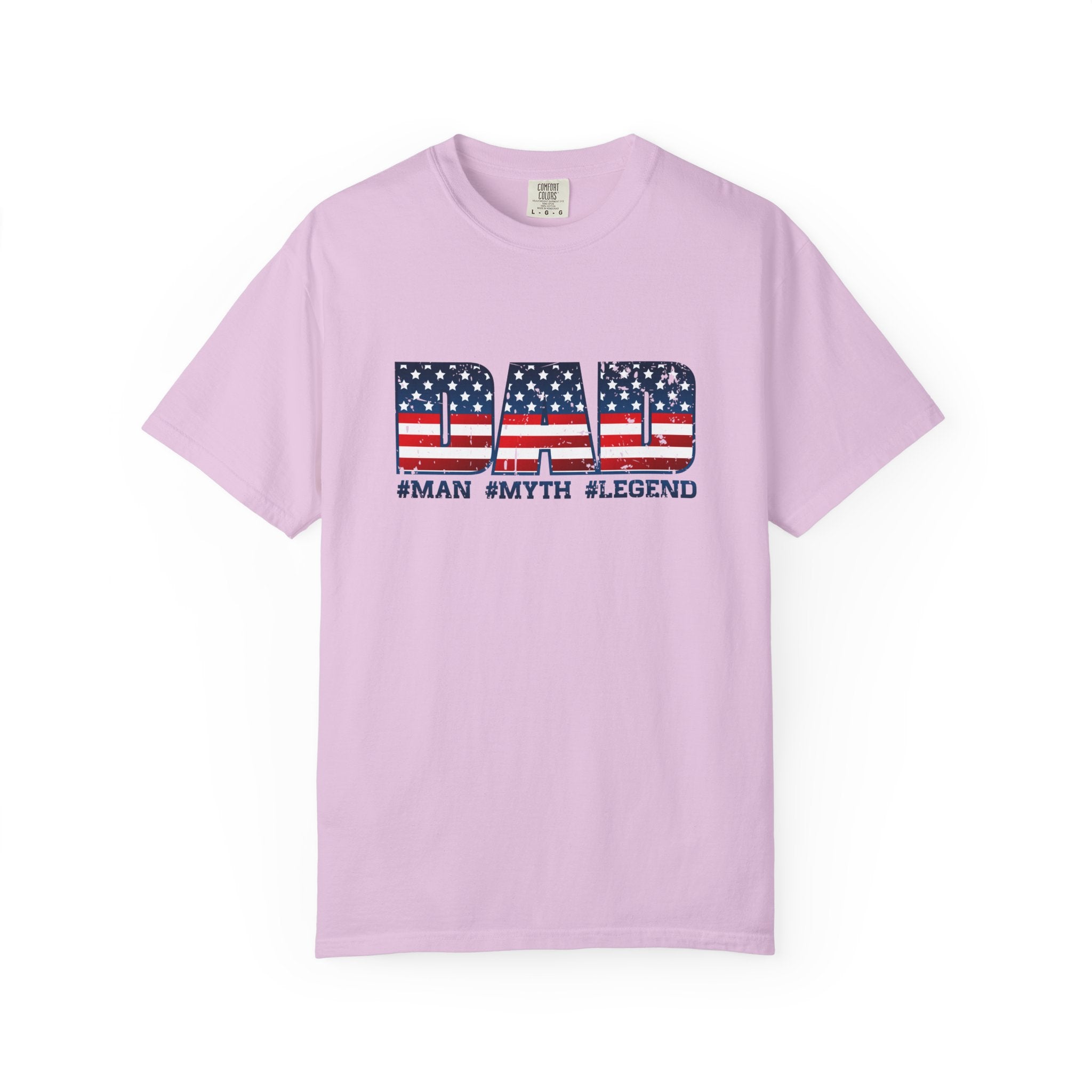 Dad Patriotic T-Shirt - "DAD" American Flag Design (#Man #Myth #Legend)
