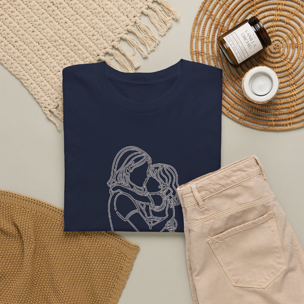 Mother and Daughter Line Art Tee — Minimalist Family Love Shirt