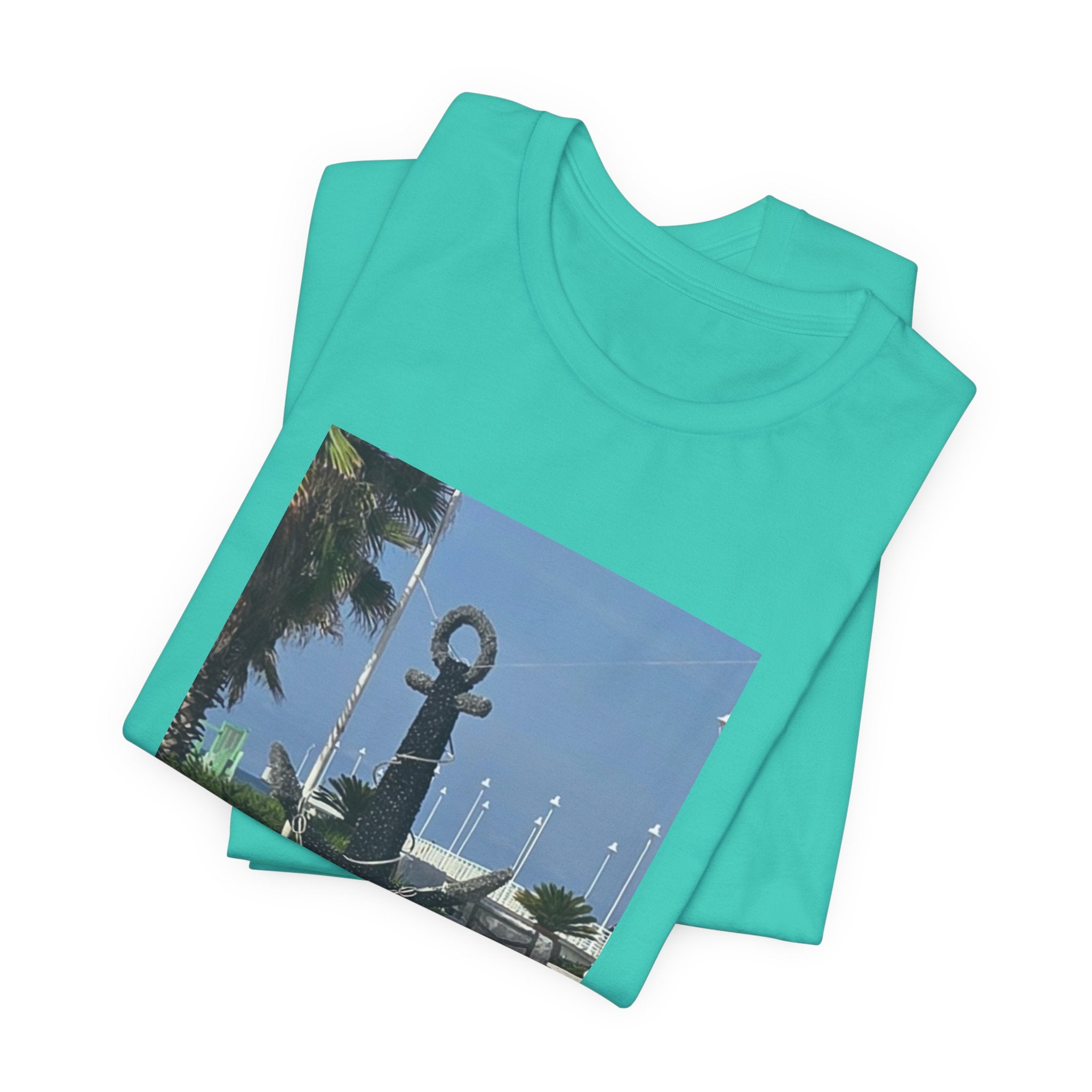 Anchor Statue Photo Tee — Coastal Nautical T-Shirt