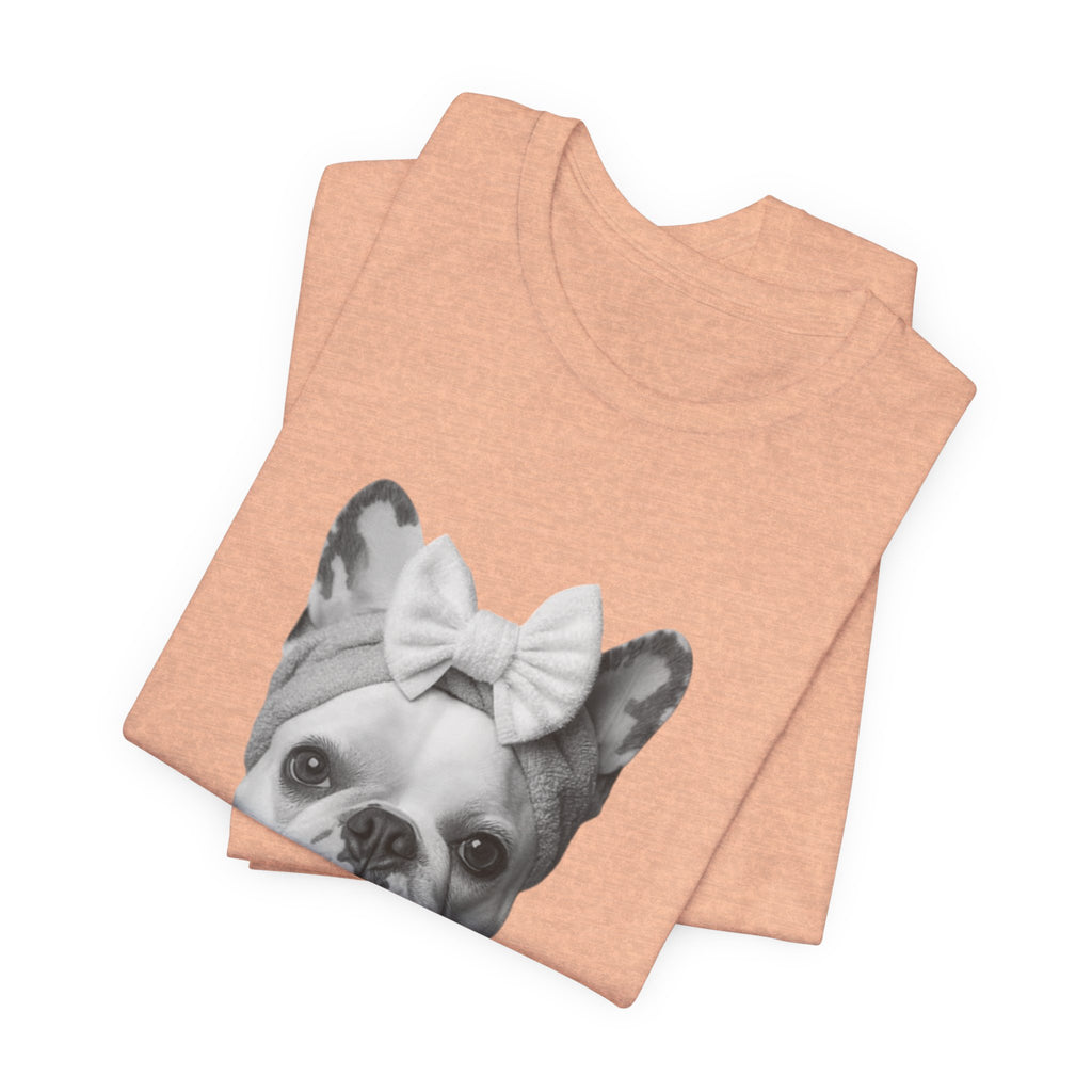 French Bulldog Portrait Tee — Cute Bow Dog Graphic T-Shirt