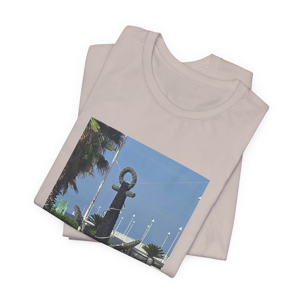 Anchor Statue Photo Tee — Coastal Nautical T-Shirt