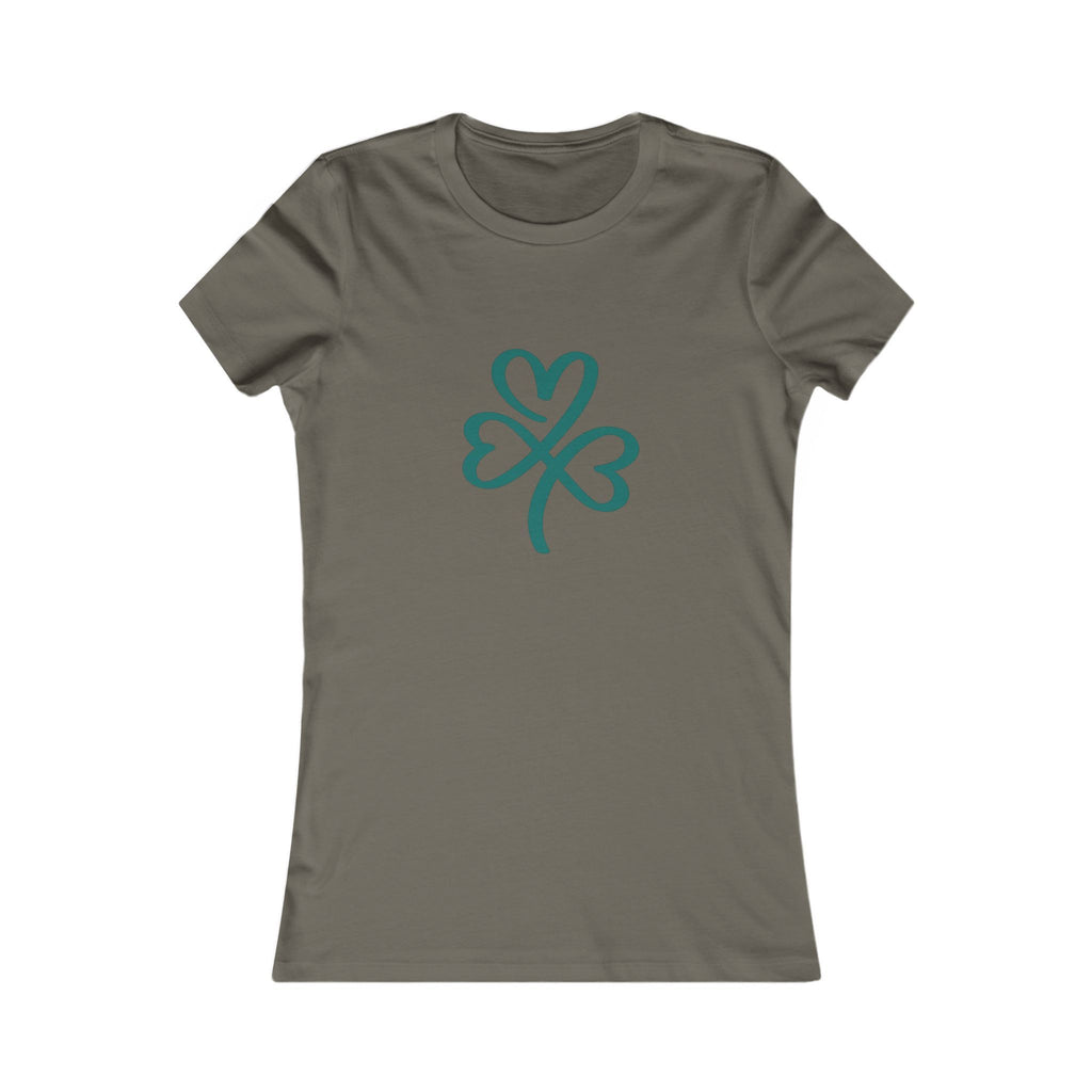 Women's Tee — Minimal Heart-Shamrock Graphic (St. Patrick's Day Casual Shirt)