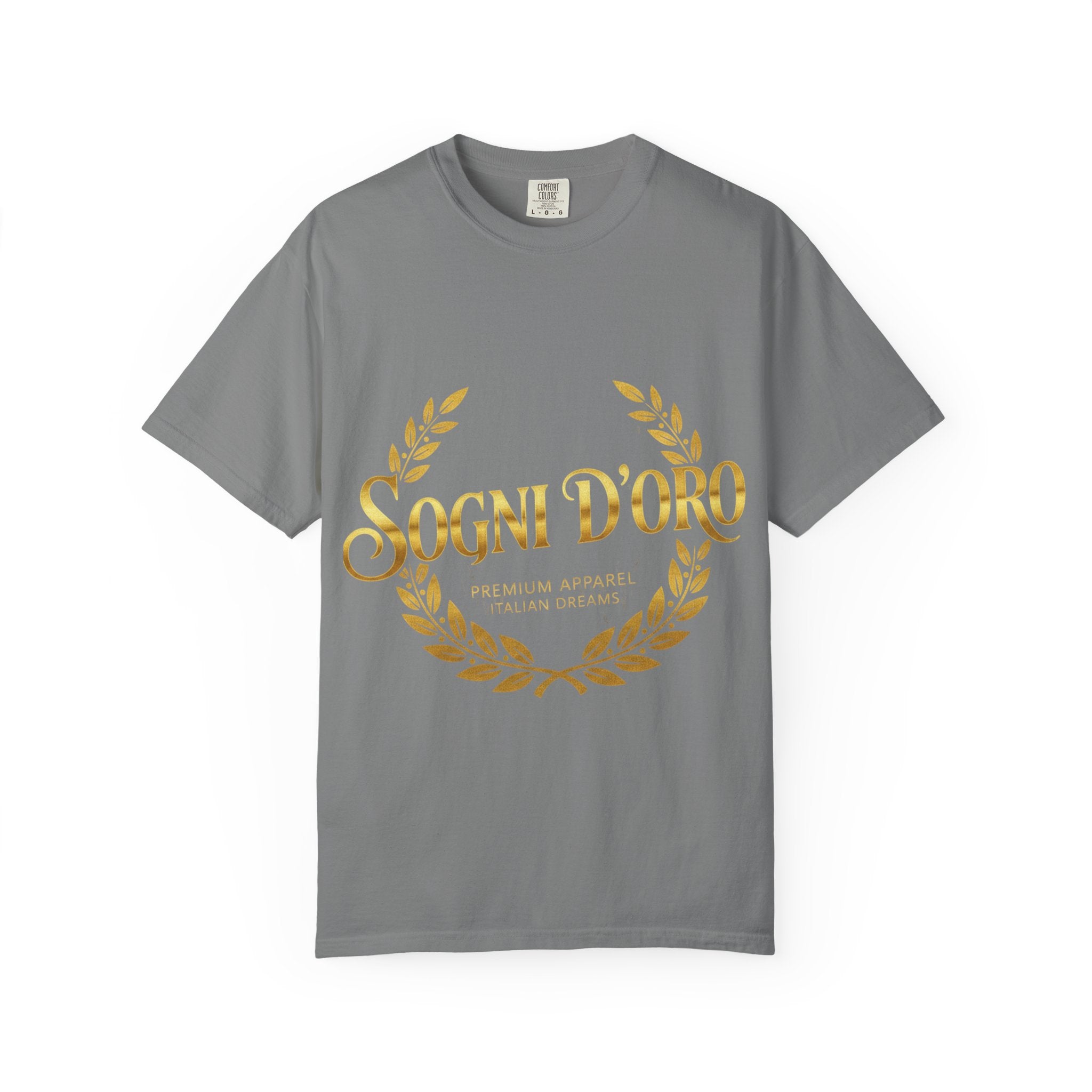 Sogni D'Oro T-Shirt — Italian 'Sogni D'Oro' Gold Laurel Graphic Tee