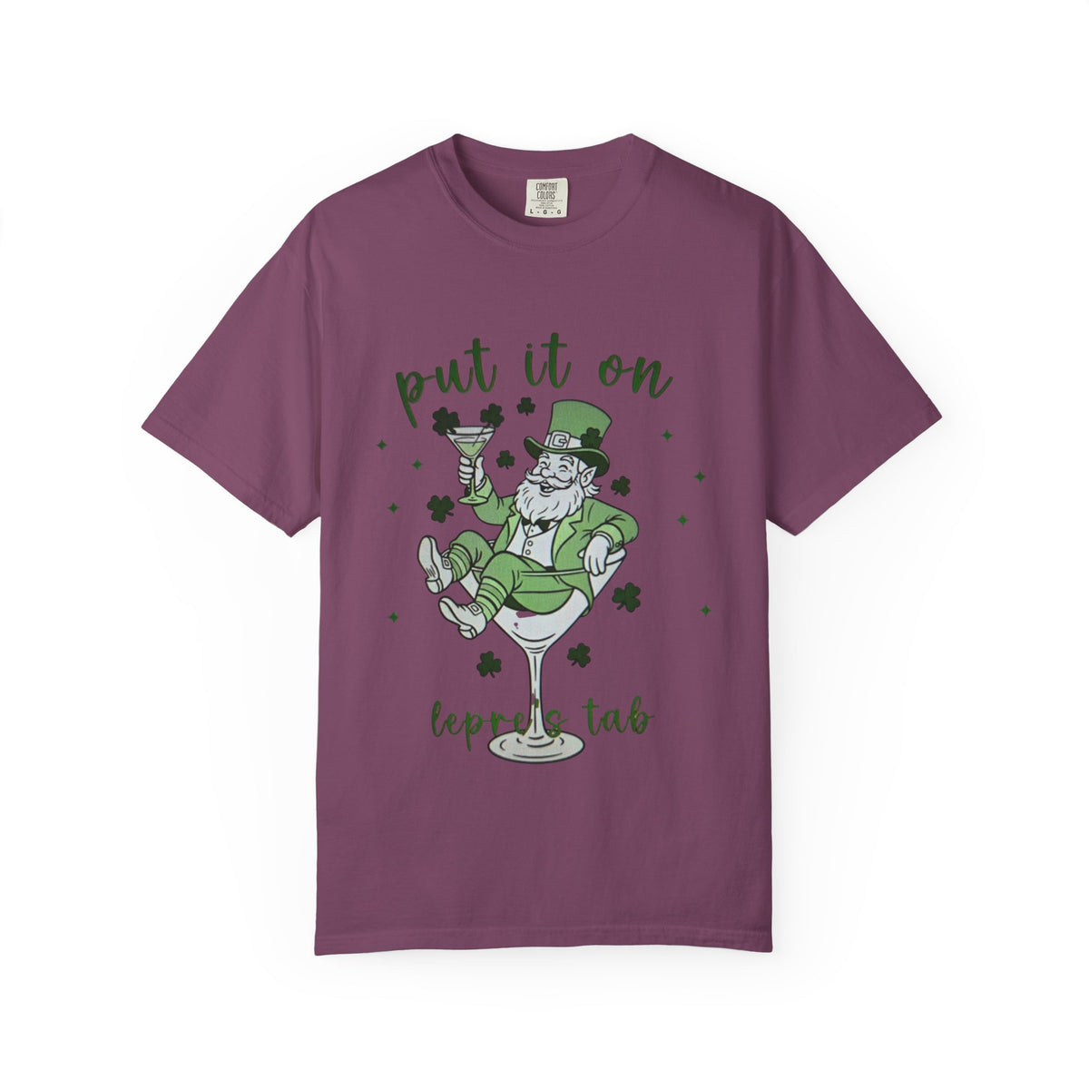 St. Patrick's Day Leprechaun Cocktail T-Shirt — "Put It On Leprechaun's Tab"