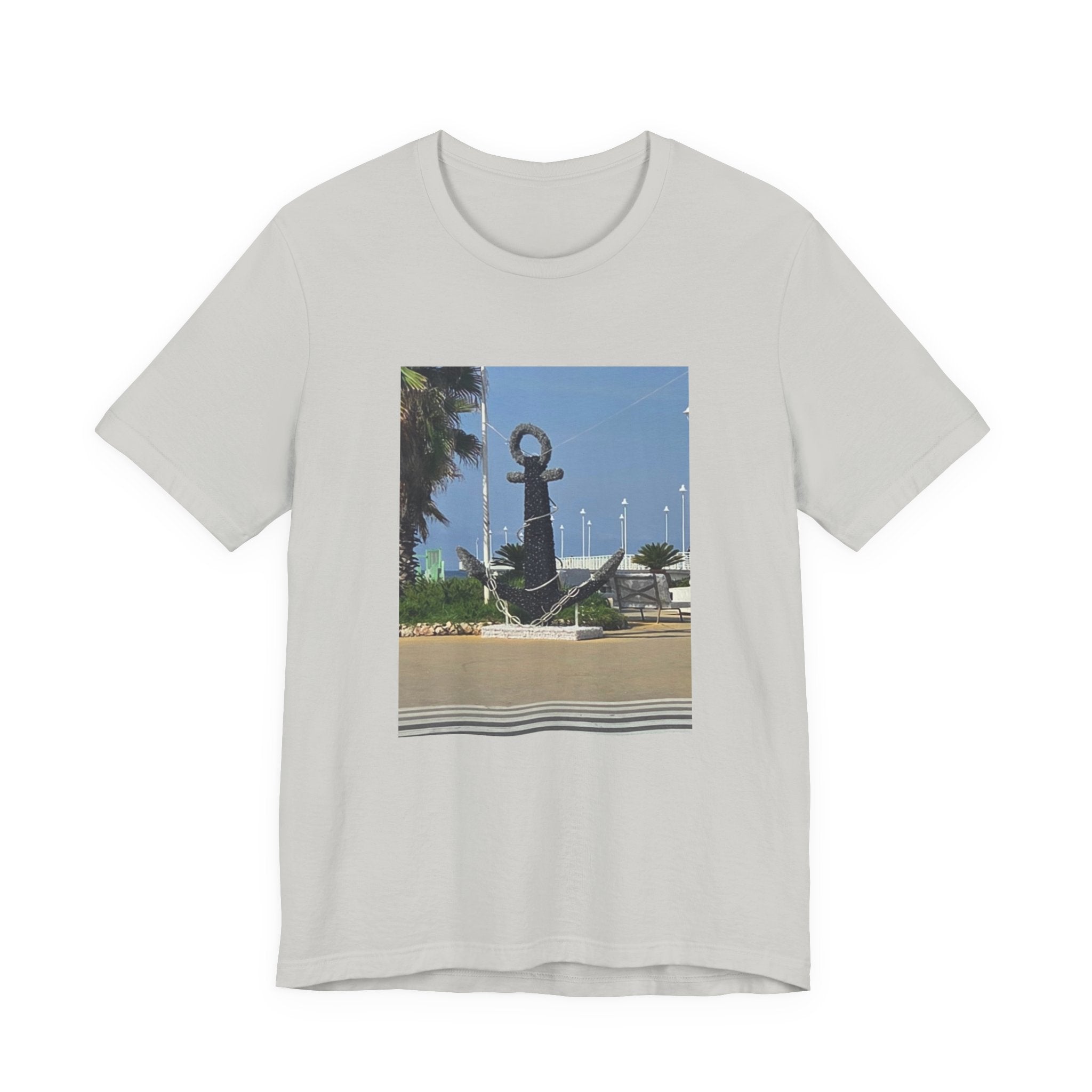Anchor Statue Photo Tee — Coastal Nautical T-Shirt