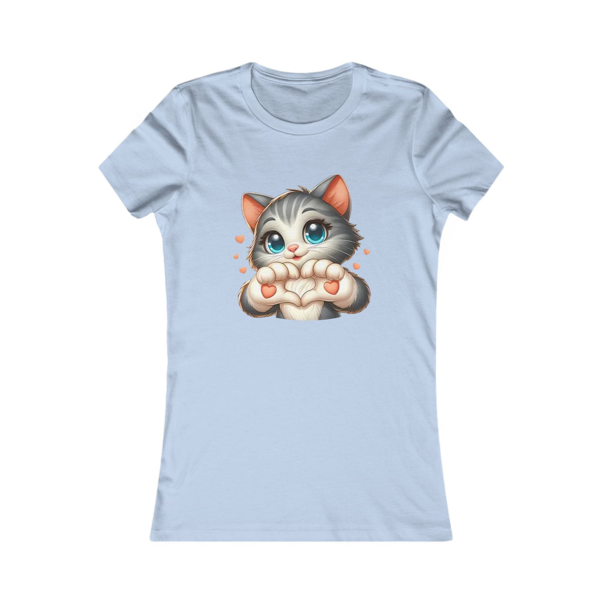Women's Tee — Cute Kitten Making Heart Paws Graphic