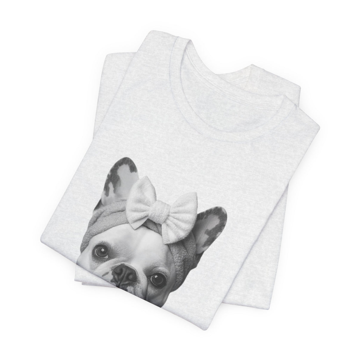 French Bulldog Portrait Tee — Cute Bow Dog Graphic T-Shirt