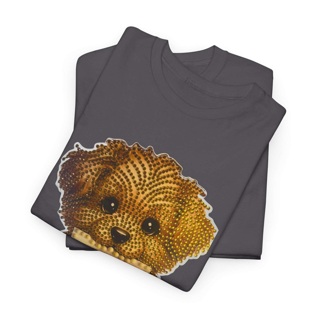 Puppy Love T‑Shirt — Cute Brown Puppy Holding Heart Tee (I Love You)